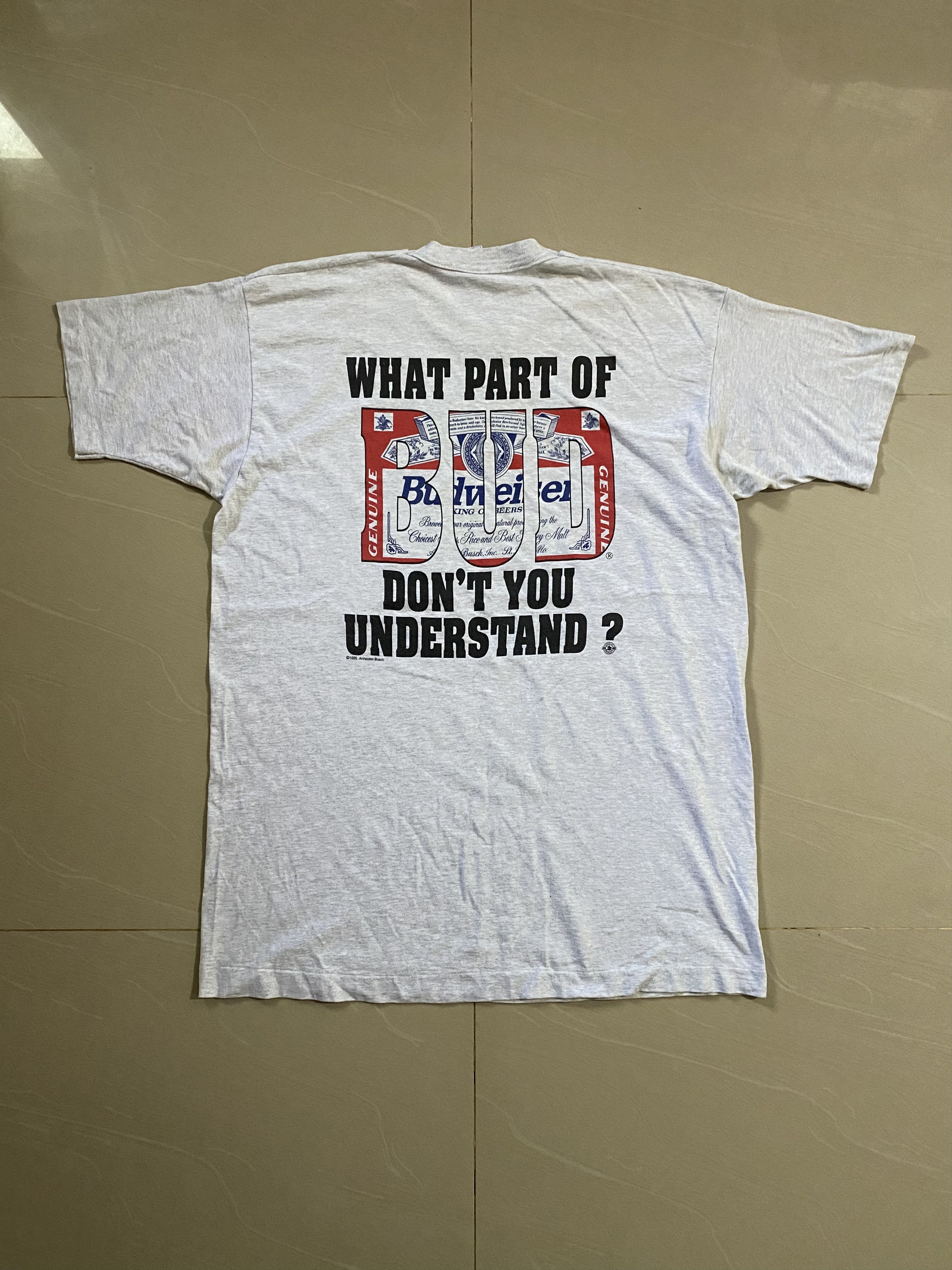 90s Budweiser Tshirt 1995 Fruit of The Loom Single Stitch