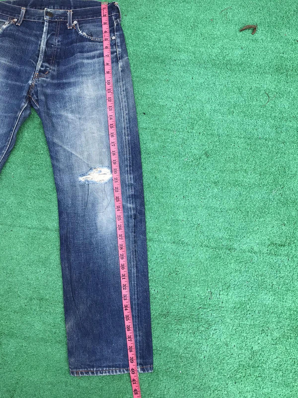 Japanese Brand Distress Raw Denim By Aba House Denim Size US 33 - 3 Thumbnail