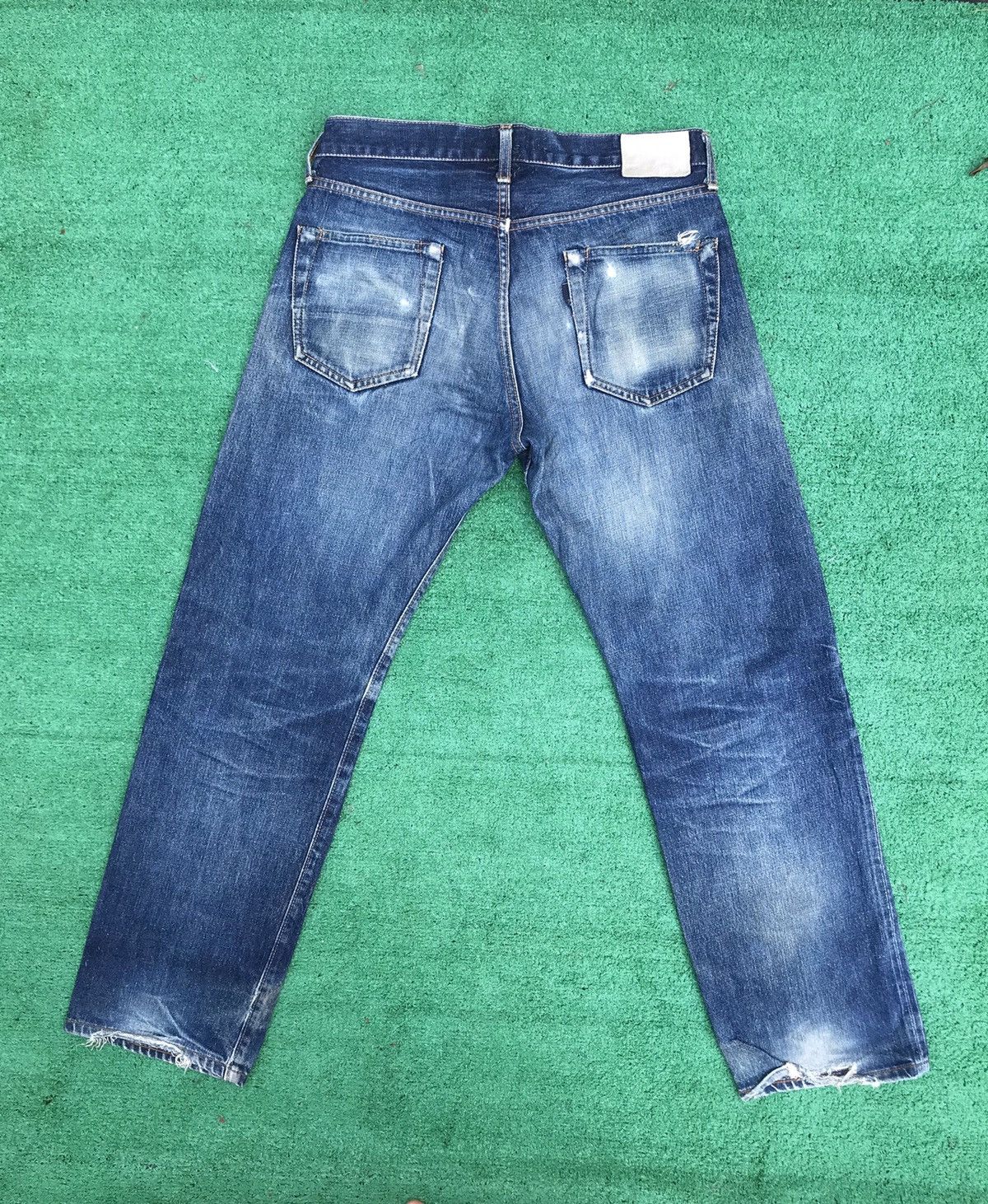 Japanese Brand Distress Raw Denim By Aba House Denim Size US 33 - 2 Thumbnail