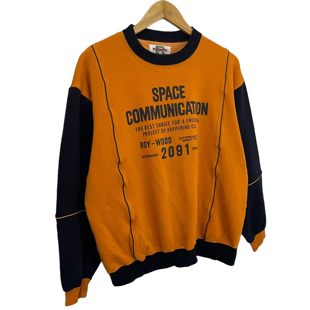 Japanese Brand × Vintage 💥 90s Space Communication Ray Wood Crewneck Sweatshirt Size US M / EU 48-50 / 2 - 2 Thumbnail