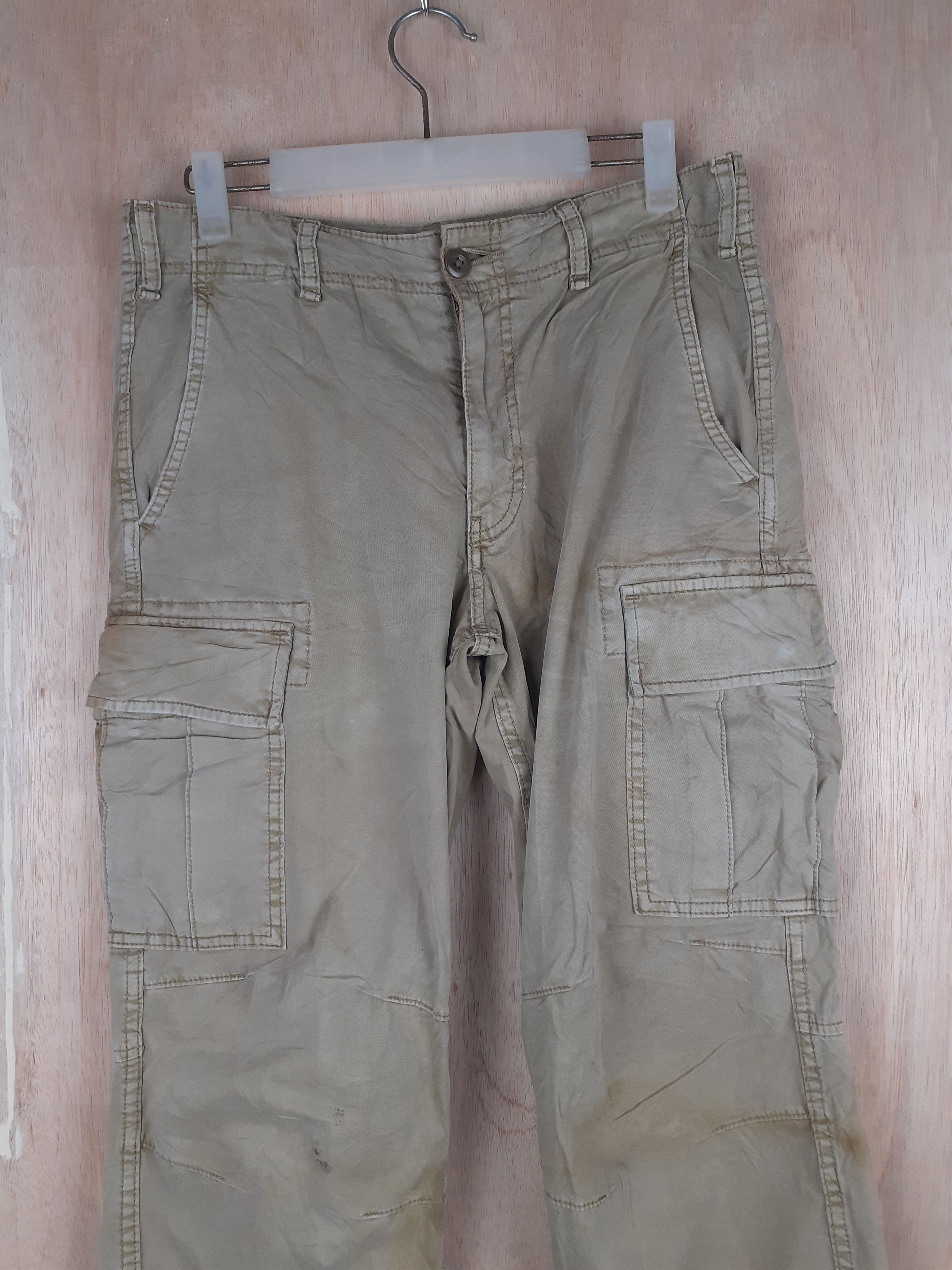 Japanese Brand Uniqlo light brown multipocket tactical cargo pant #S242 Size US 30 / EU 46 - 2 Thumbnail