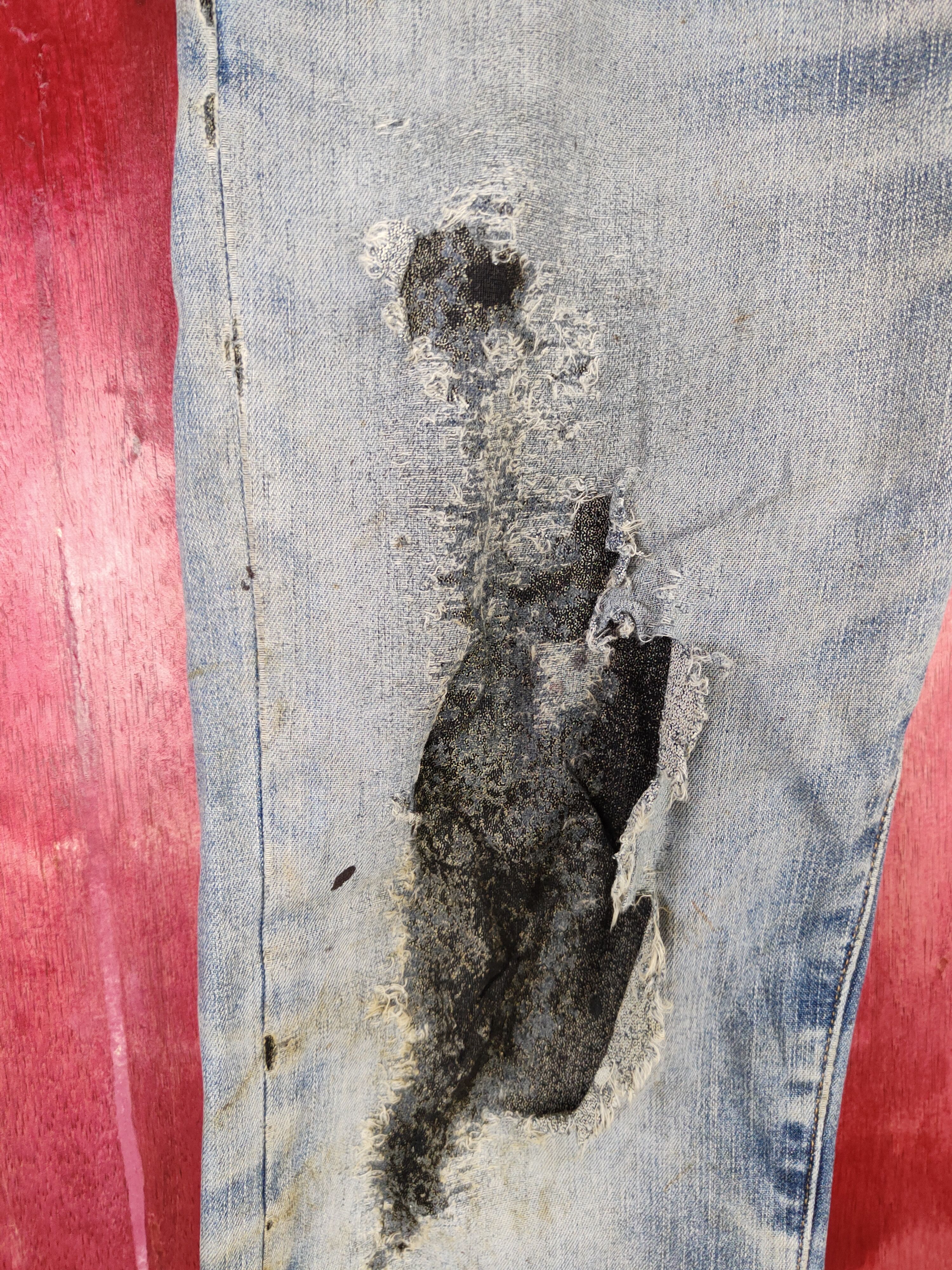 Japanese Brand Uniqlo distressed thrashed Blue Jeans denim pants #4942 Size US 32 / EU 48 - 4 Thumbnail