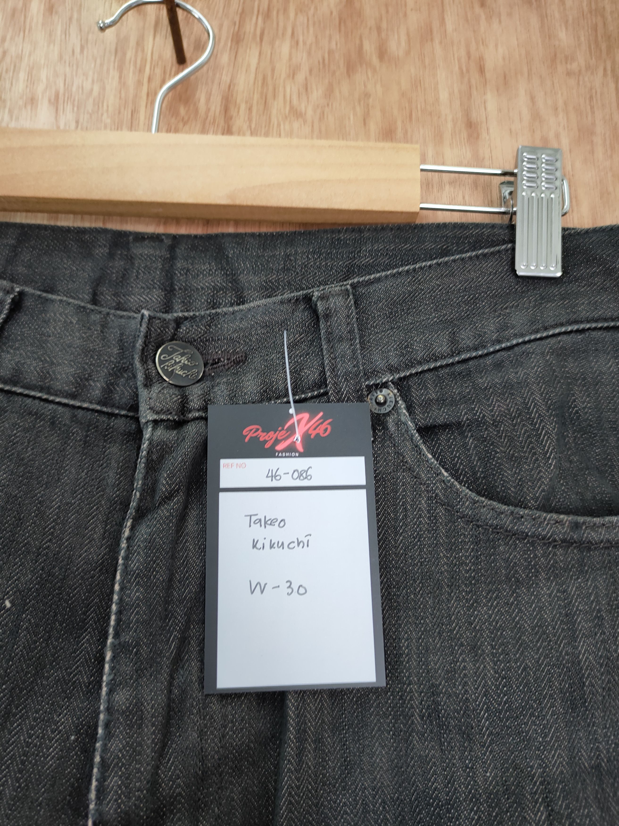 Japanese Brand DLL Takeo Kikuchi Japan black distressed denim pants #46-086 Size US 30 / EU 46 - 4 Thumbnail