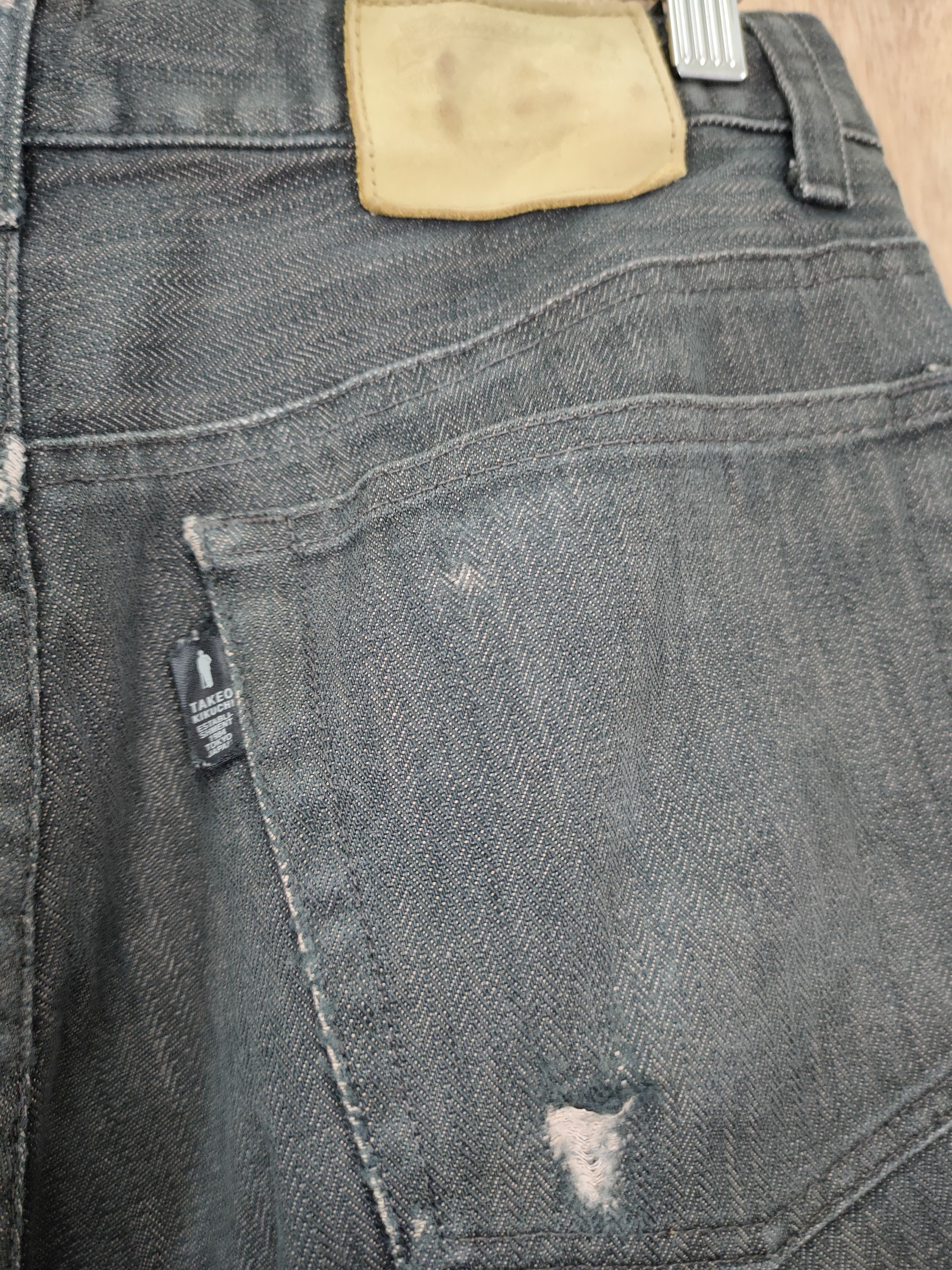Japanese Brand DLL Takeo Kikuchi Japan black distressed denim pants #46-086 Size US 30 / EU 46 - 9 Thumbnail
