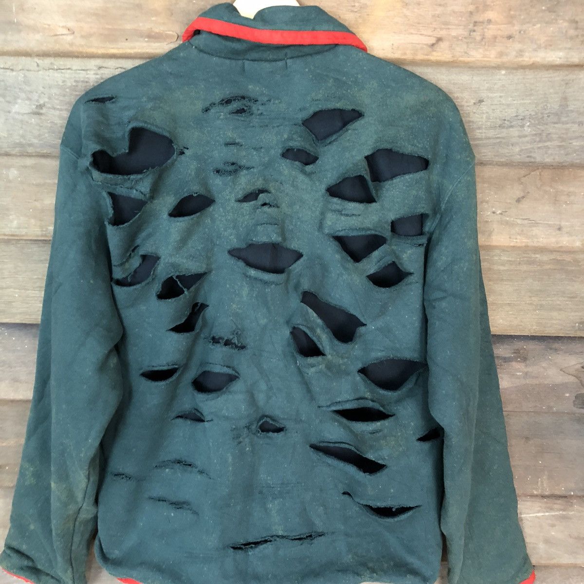 Japanese Brand Person For Men Green ripped Distressed Light Jacket #5149 Size US XL / EU 56 / 4 - 2 Thumbnail
