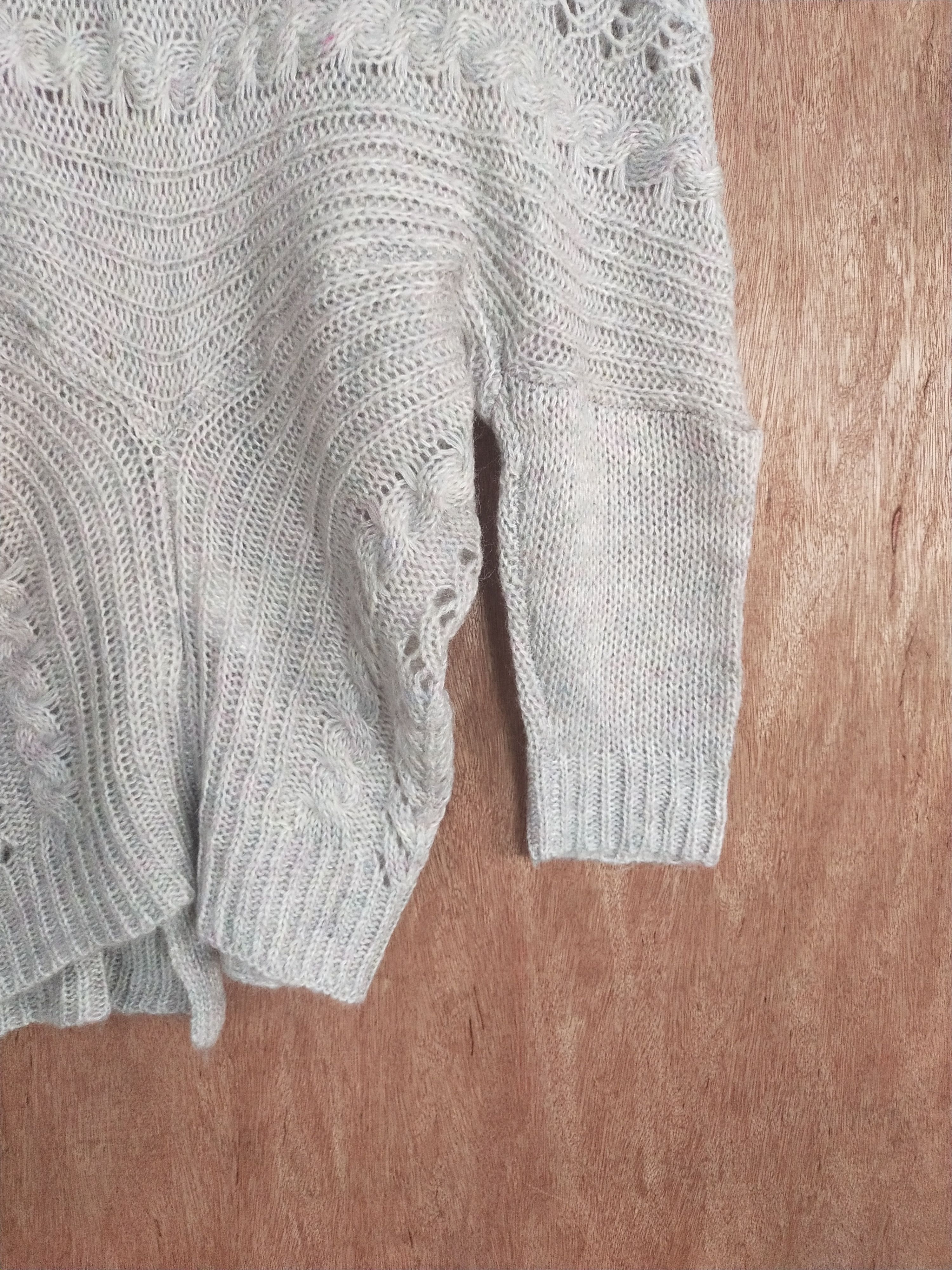 Japanese Brand Earth Music&Ecology meshnet crochet knitwear cardigan #S014 Size US M / EU 48-50 / 2 - 10 Thumbnail