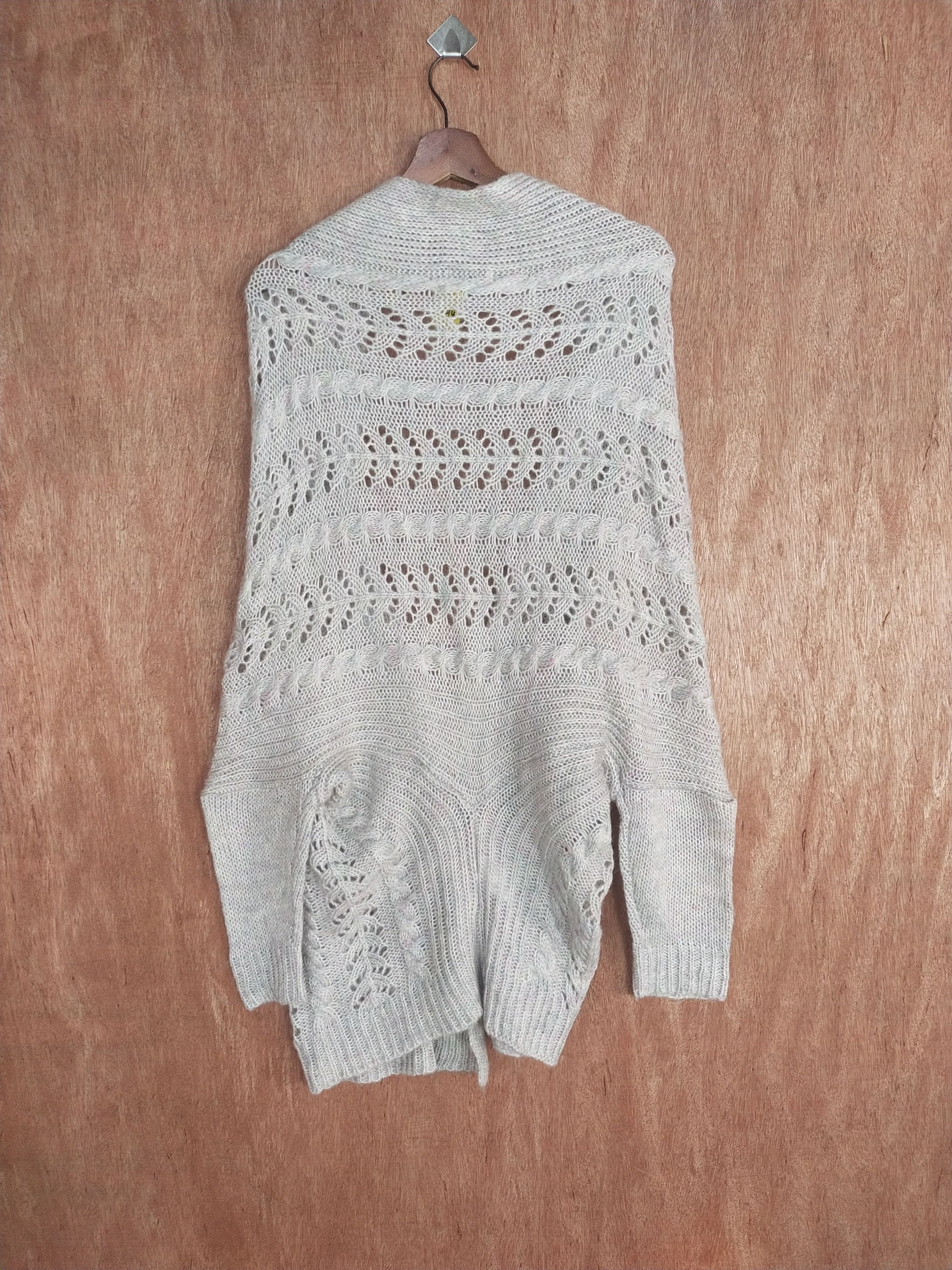 Japanese Brand Earth Music&Ecology meshnet crochet knitwear cardigan #S014 Size US M / EU 48-50 / 2 - 11 Thumbnail