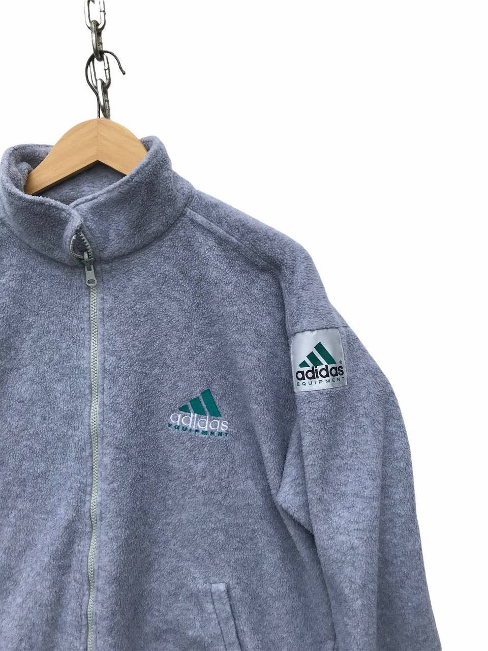 Adidas Vintage 90s Adidas Fleece Sweater Streetwear Jacket Size US L / EU 52-54 / 3 - 2 Thumbnail