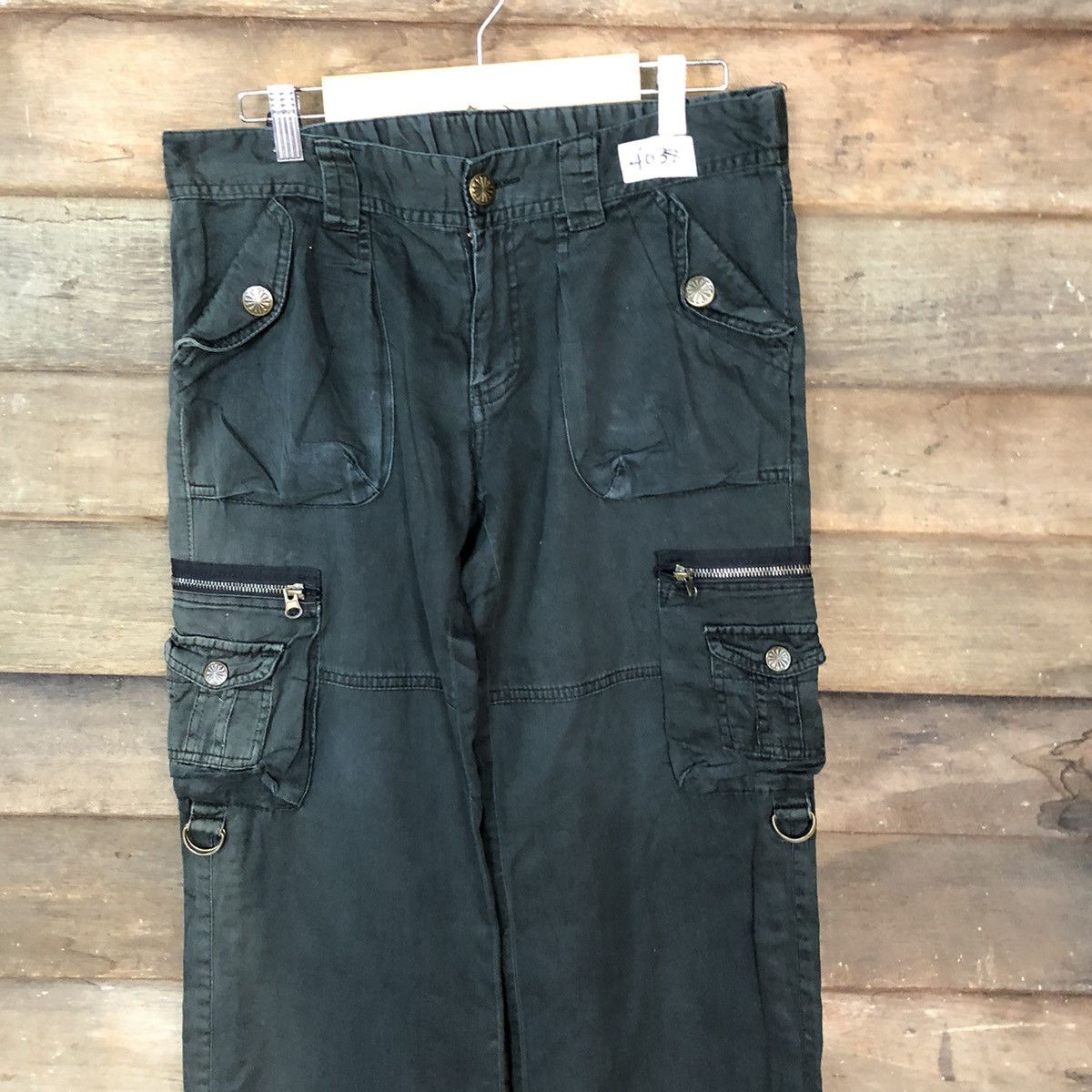 Japanese Brand DL Japanese Brand Black utility streetwear Cargo Pants #4038 Size 29" - 2 Thumbnail
