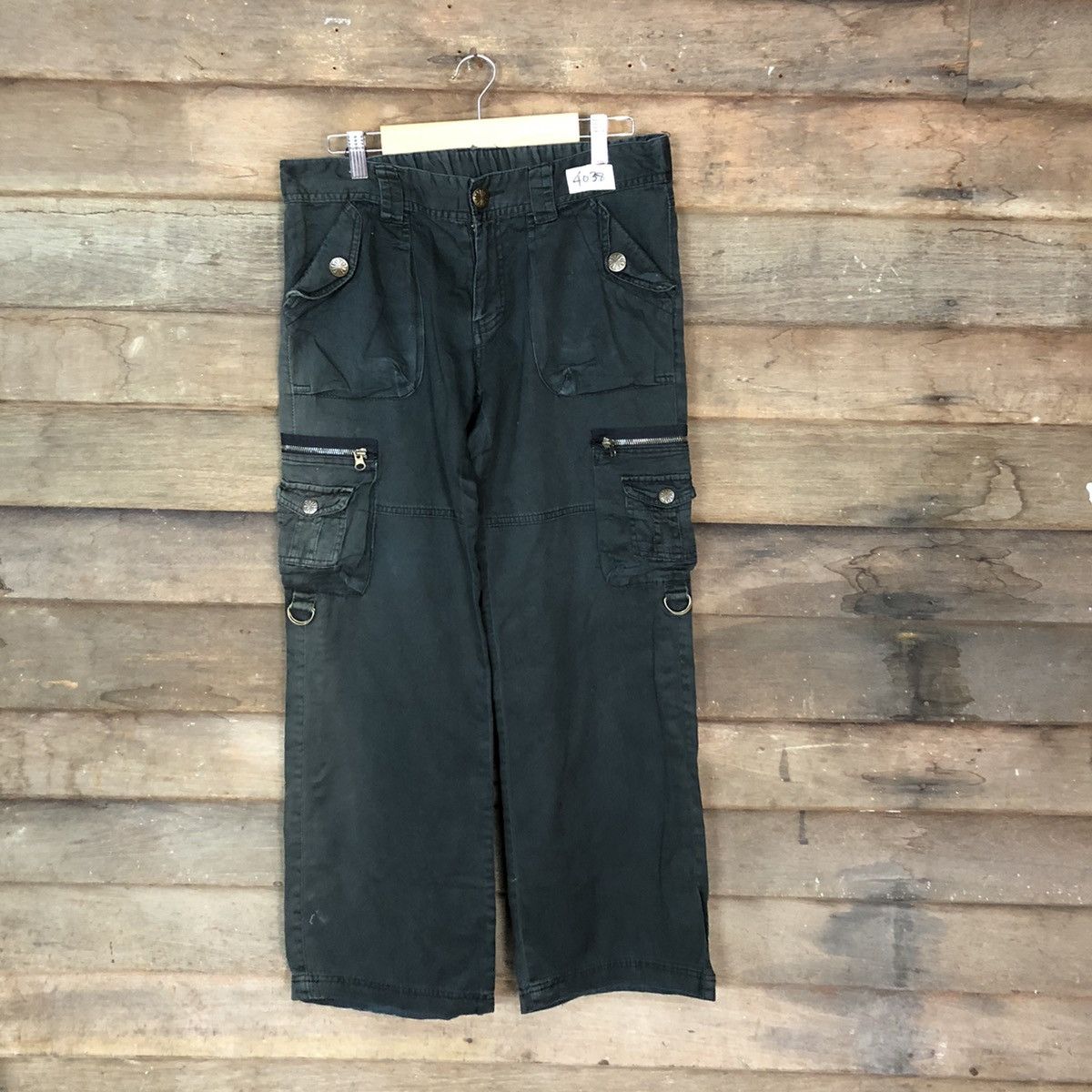 DL Japanese Brand Black utility streetwear Cargo Pants #4038