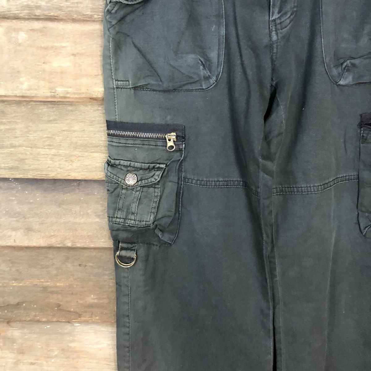 Japanese Brand DL Japanese Brand Black utility streetwear Cargo Pants #4038 Size 29" - 6 Thumbnail
