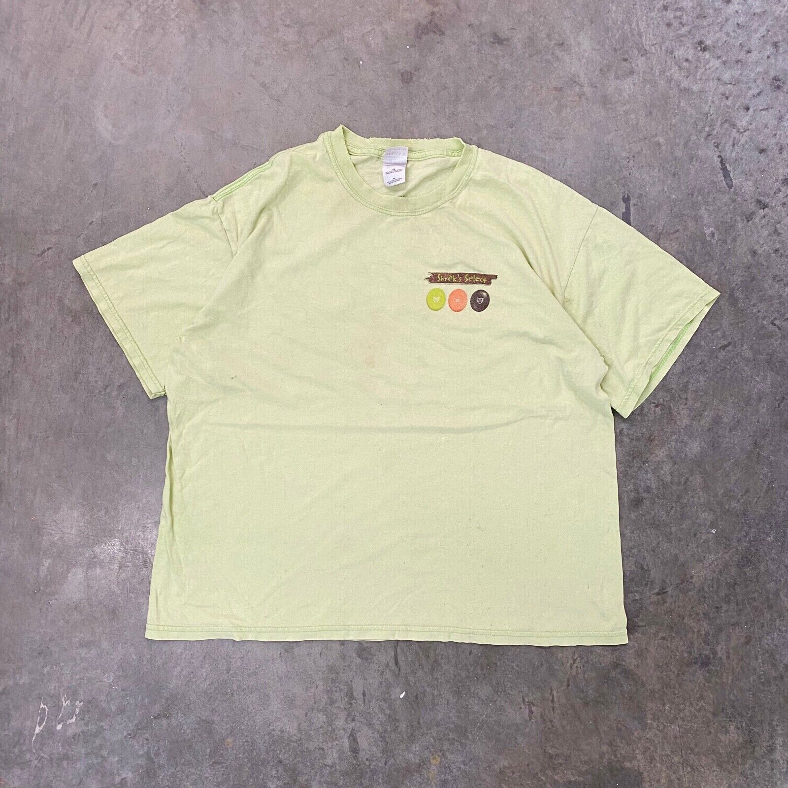 Vintage VTG Shrek M&M Candy Mint Green Promo Movie T Shirt Size US XL / EU 56 / 4 - 2 Thumbnail