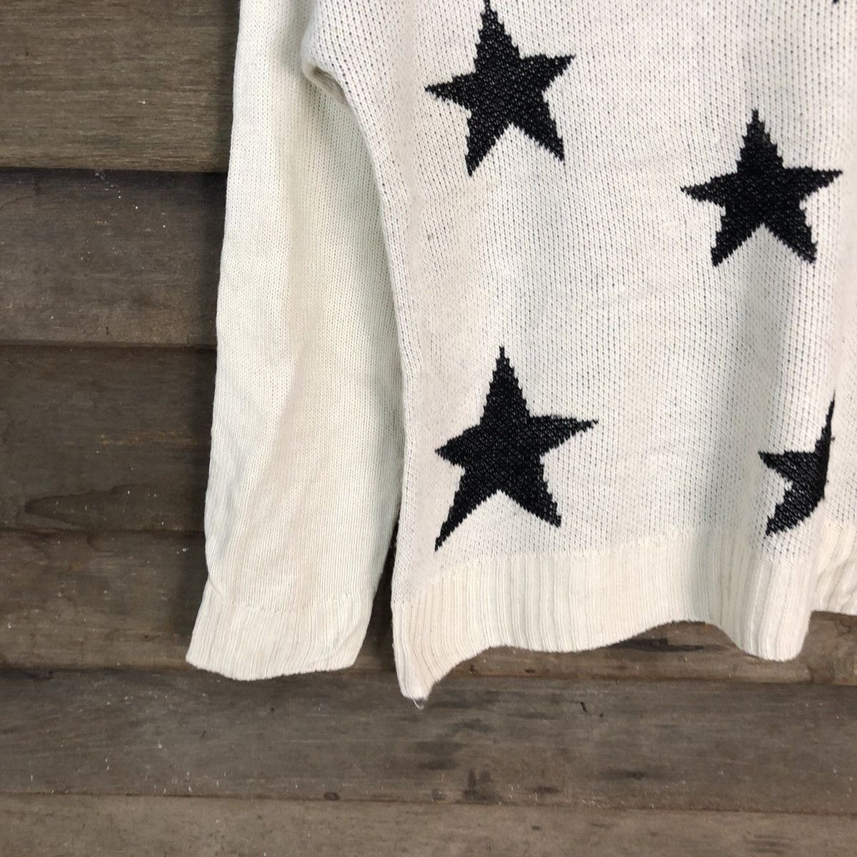 Homespun Knitwear × Japanese Brand Hypen World Gallery Star White Knitwear #6818 Size US S / EU 44-46 / 1 - 4 Thumbnail