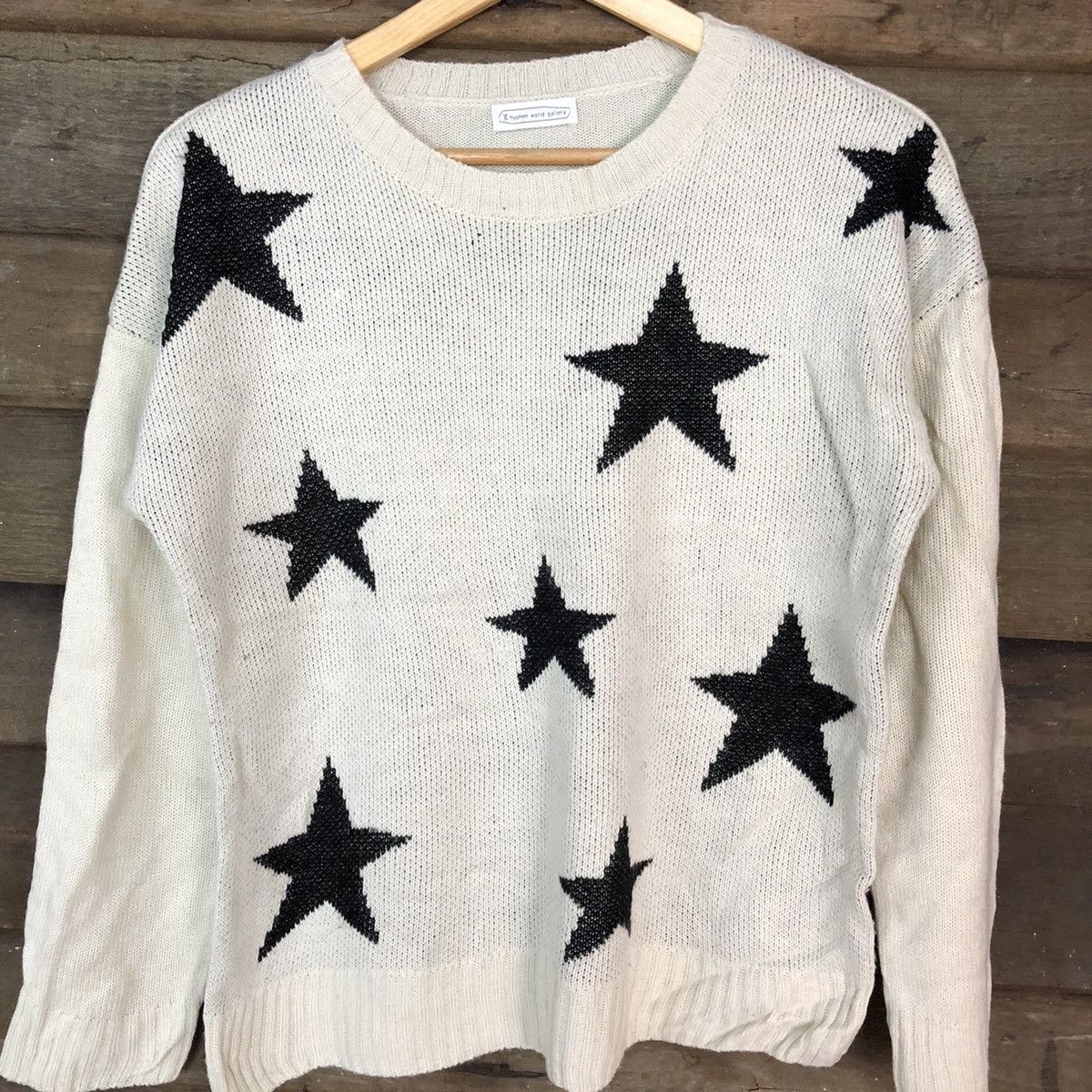 Homespun Knitwear × Japanese Brand Hypen World Gallery Star White Knitwear #6818 Size US S / EU 44-46 / 1 - 6 Thumbnail