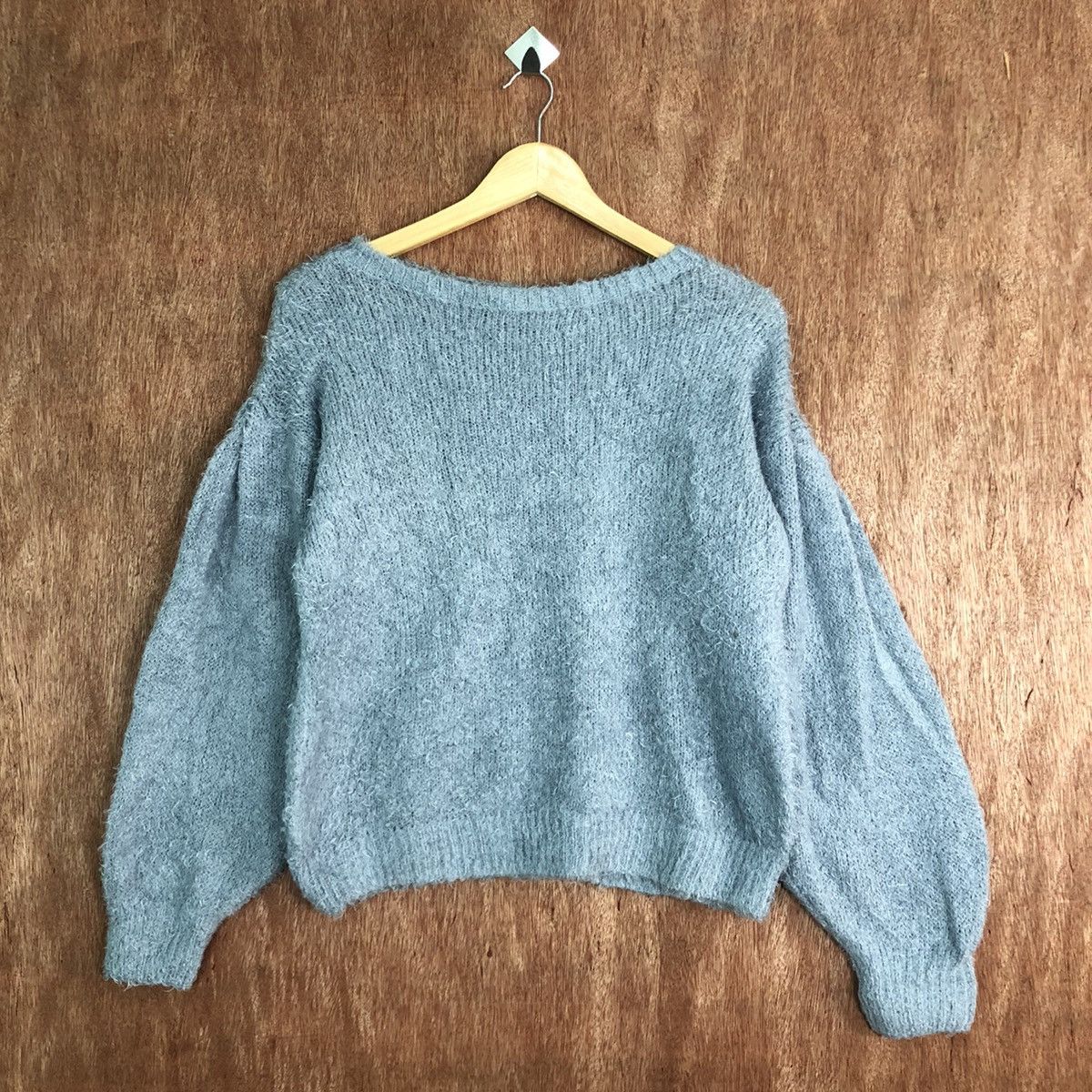 Japanese Brand Japan GU Blue fur Mohair Shag Shaggy Knitwear #c421 Size M / US 6-8 / IT 42-44 - 3 Thumbnail