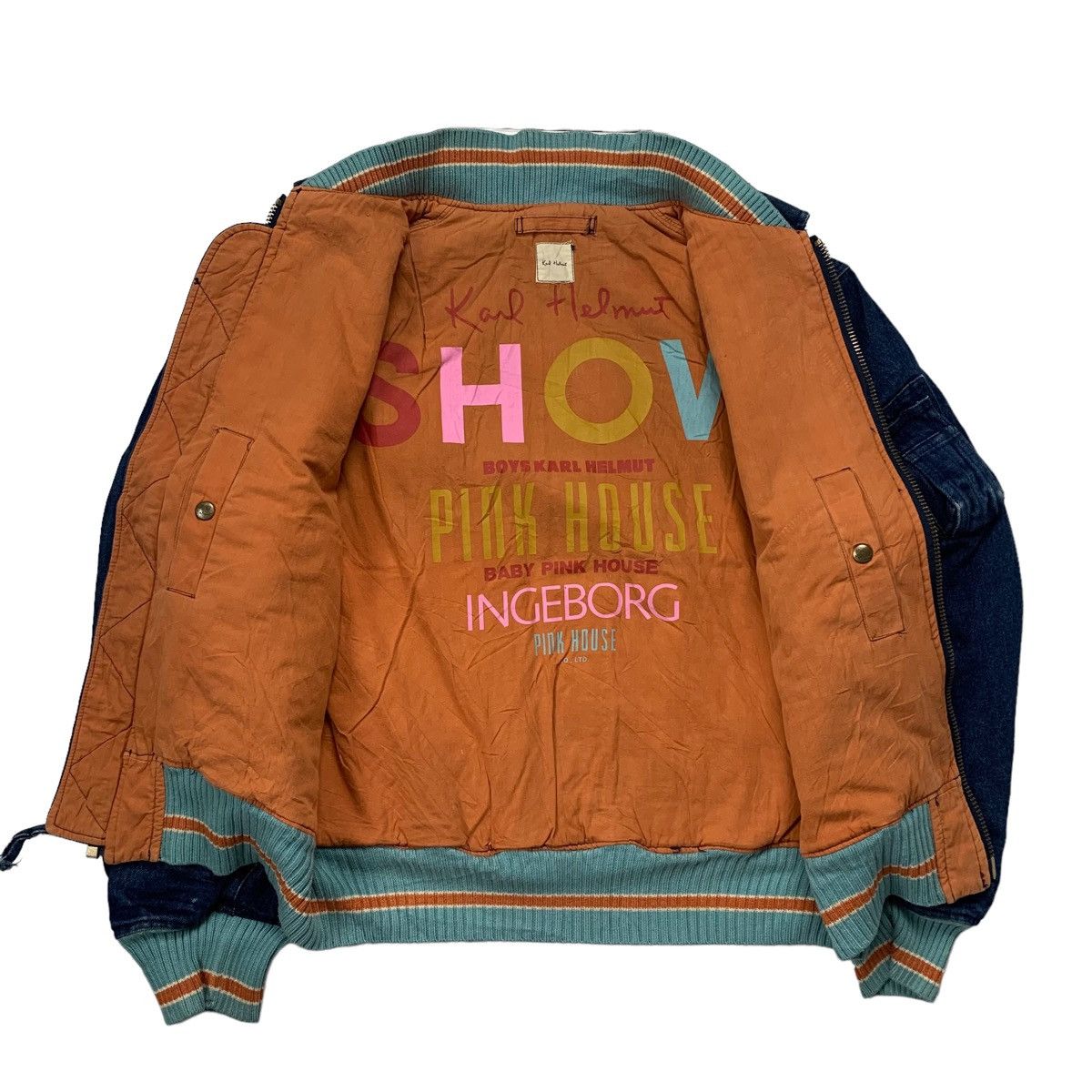 Karl Helmut Rare Karl helmut Pink house denim bomber jacket Size US M / EU 48-50 / 2 - 10 Thumbnail