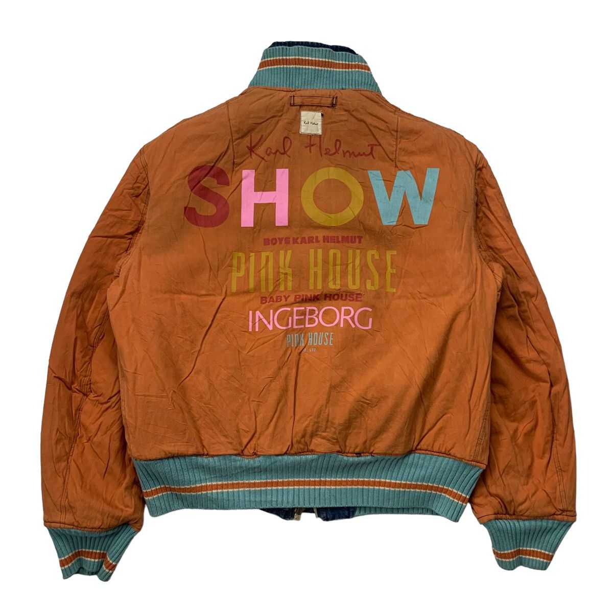 Karl Helmut Rare Karl helmut Pink house denim bomber jacket Size US M / EU 48-50 / 2 - 7 Thumbnail