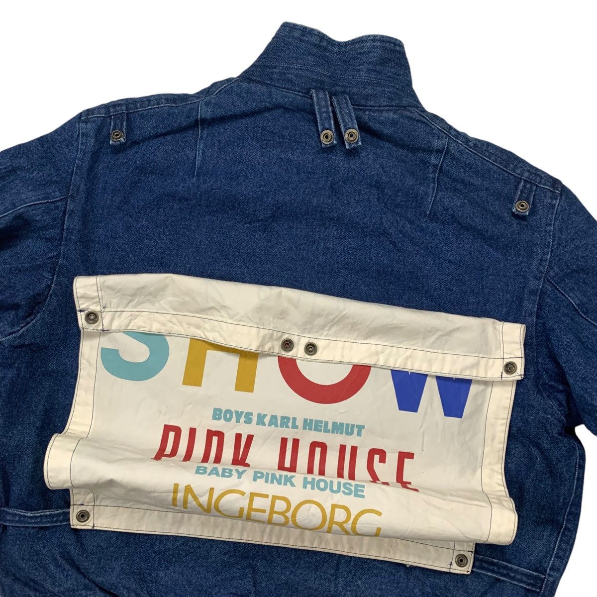Issey Miyake Rare Karl helmut Pink house denim bomber jacket Size US M / EU 48-50 / 2 - 8 Thumbnail