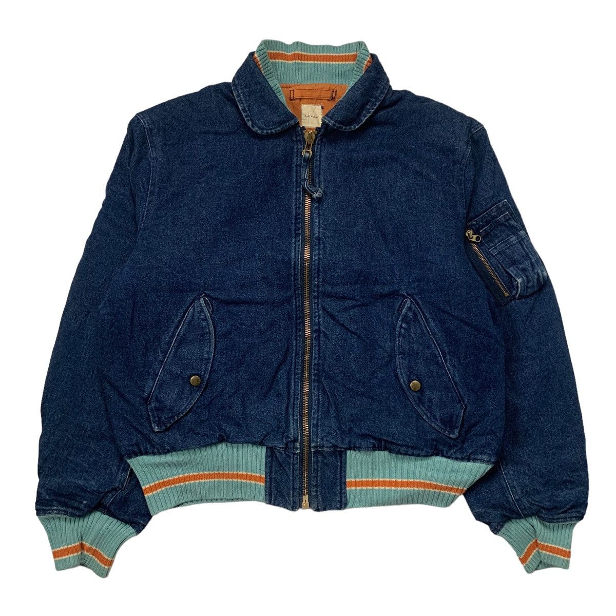 Issey Miyake Rare Karl helmut Pink house denim bomber jacket Size US M / EU 48-50 / 2 - 2 Thumbnail