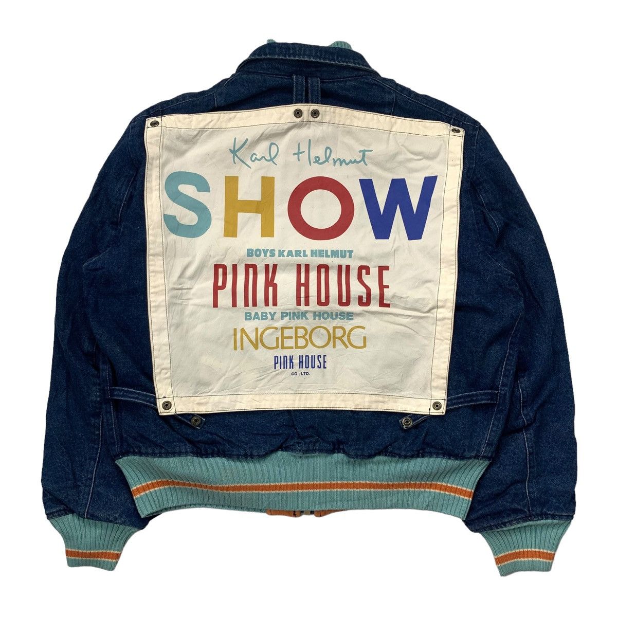 Issey Miyake Rare Karl helmut Pink house denim bomber jacket Size US M / EU 48-50 / 2 - 3 Thumbnail