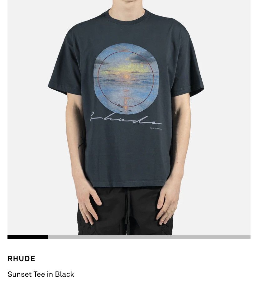 image of Rhude Sunset T-Shirt in Black, Men's (Size XS)