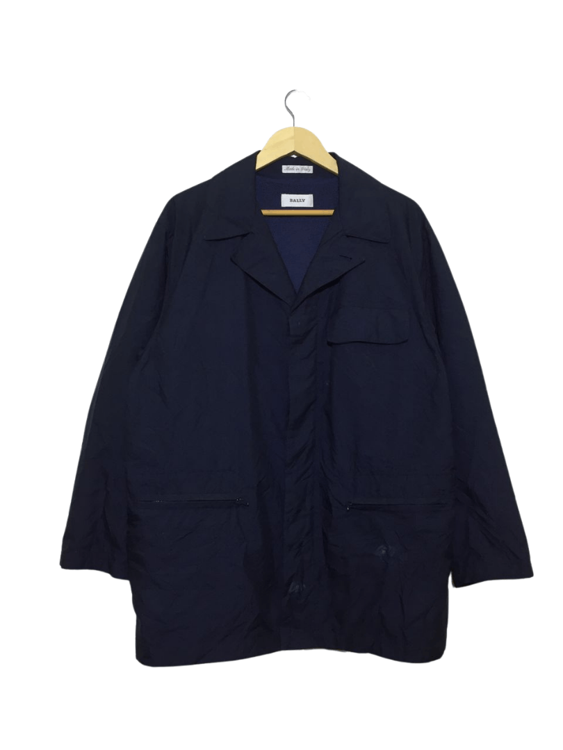 image of Vintage Bally Nylon Navy Blue Jacket, Men's (Size Medium)