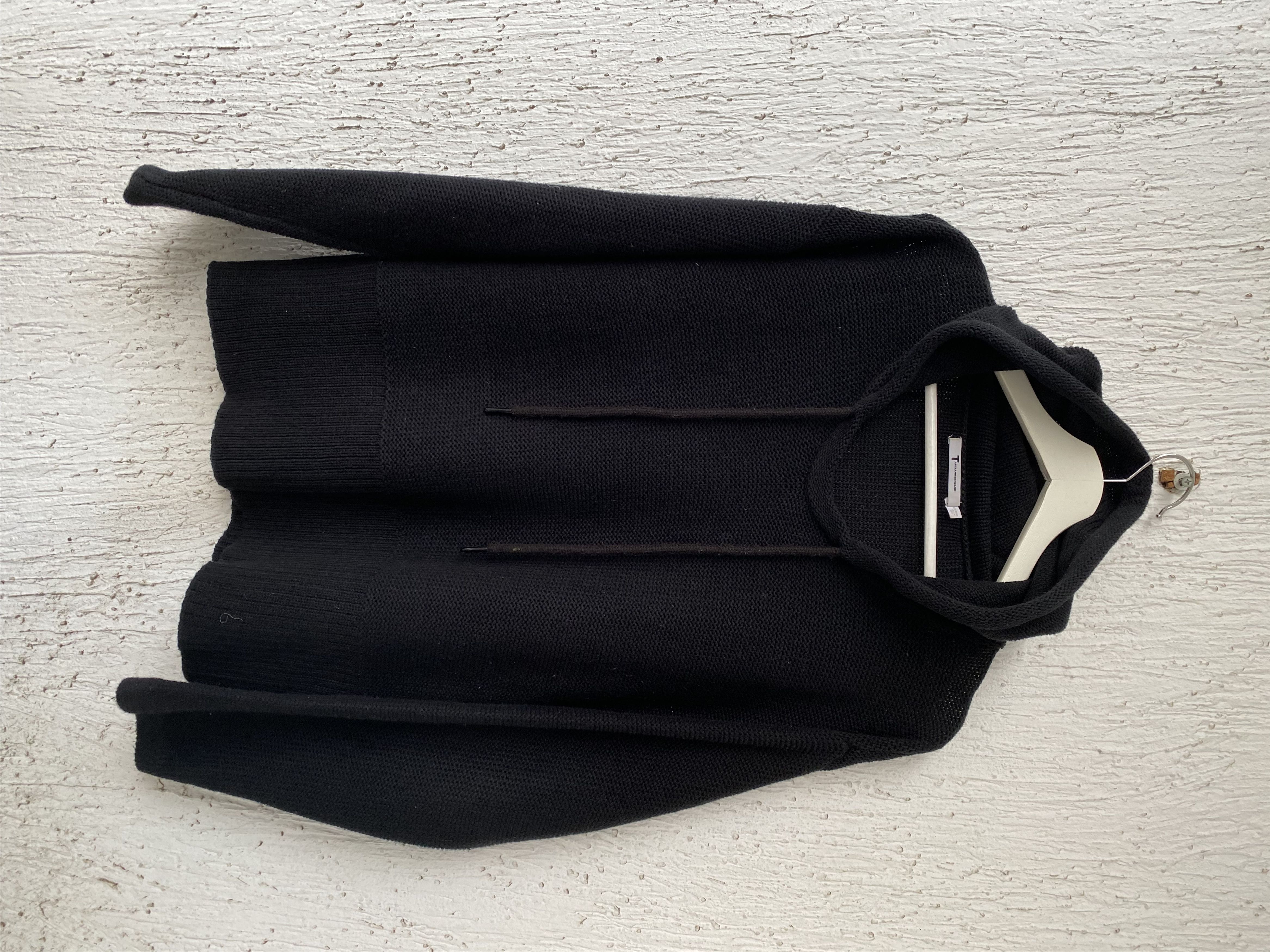 image of T By Alexander Wang Cropped Knit Hoodie in Black, Men's (Size Medium)