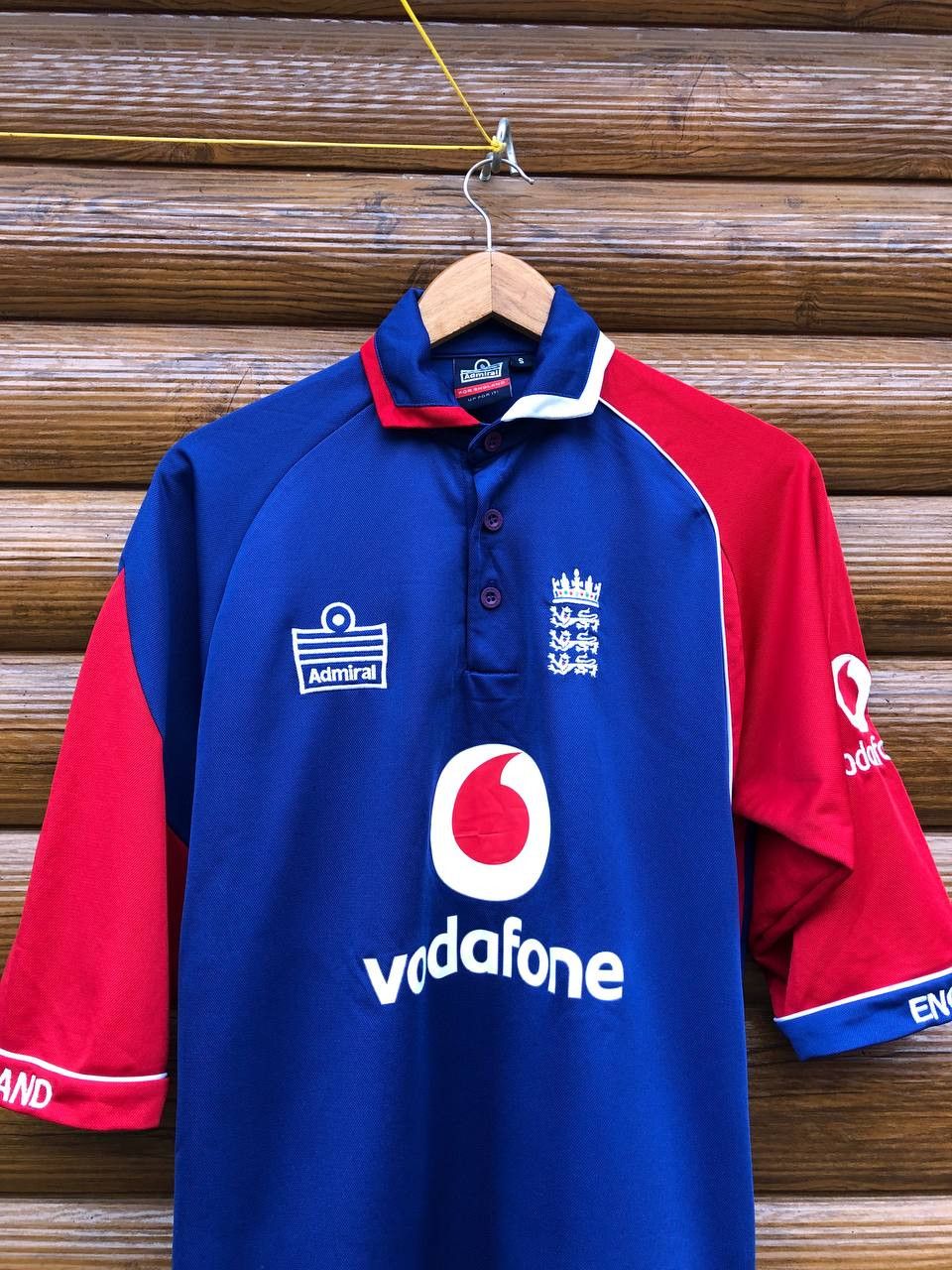 Vintage Admiral Soccer Jersey England Vodafone Soccer Futbol Polo Size US S / EU 44-46 / 1 - 2 Thumbnail