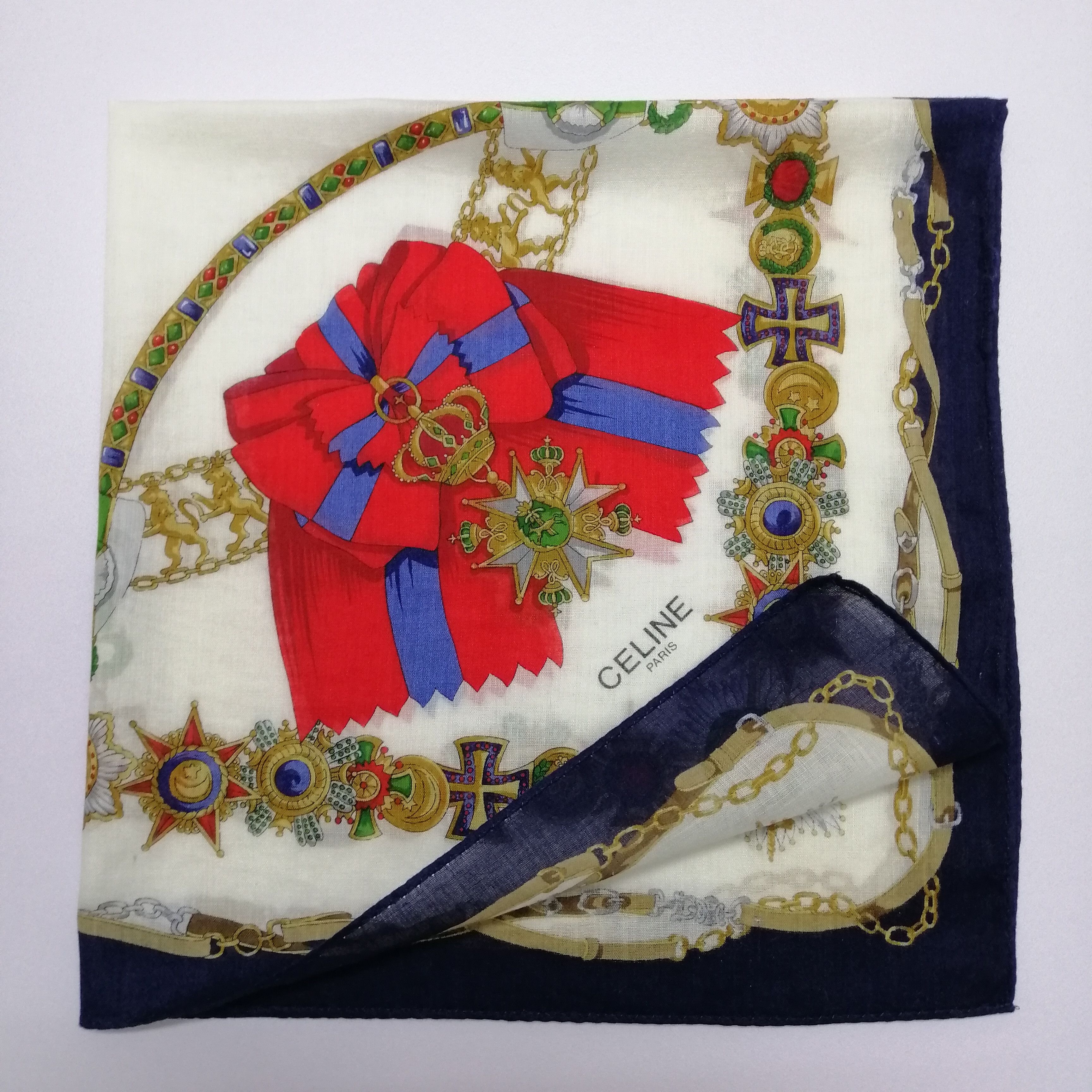 Celine × Vintage Celine Paris Handkerchief/Neckerchief/Bandana-KD1127 Size ONE SIZE - 5 Thumbnail