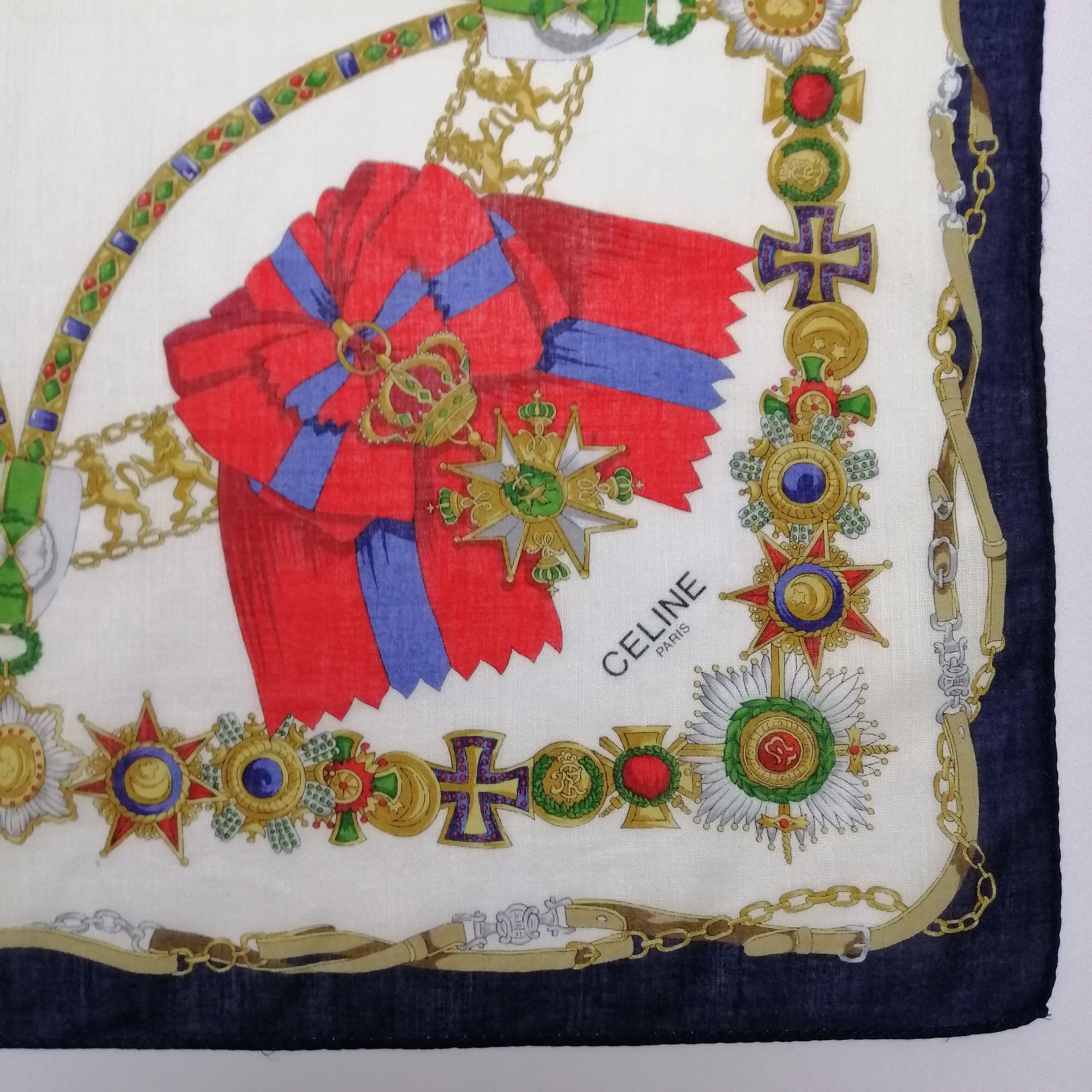 Celine × Vintage Celine Paris Handkerchief/Neckerchief/Bandana-KD1127 Size ONE SIZE - 3 Thumbnail