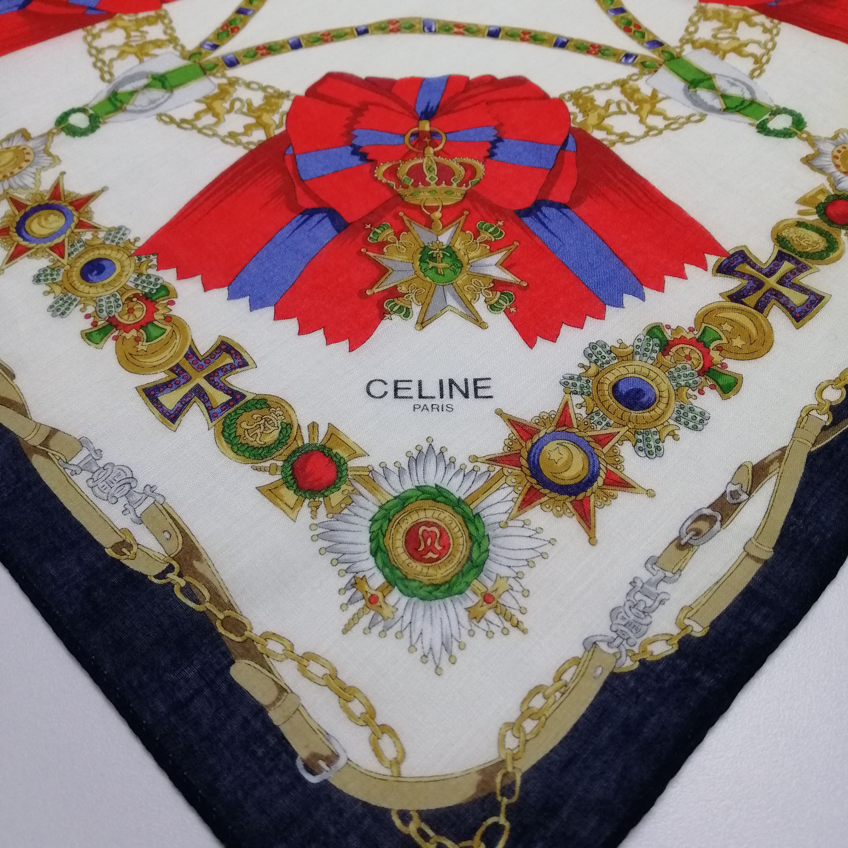 Celine × Vintage Celine Paris Handkerchief/Neckerchief/Bandana-KD1127 Size ONE SIZE - 4 Thumbnail