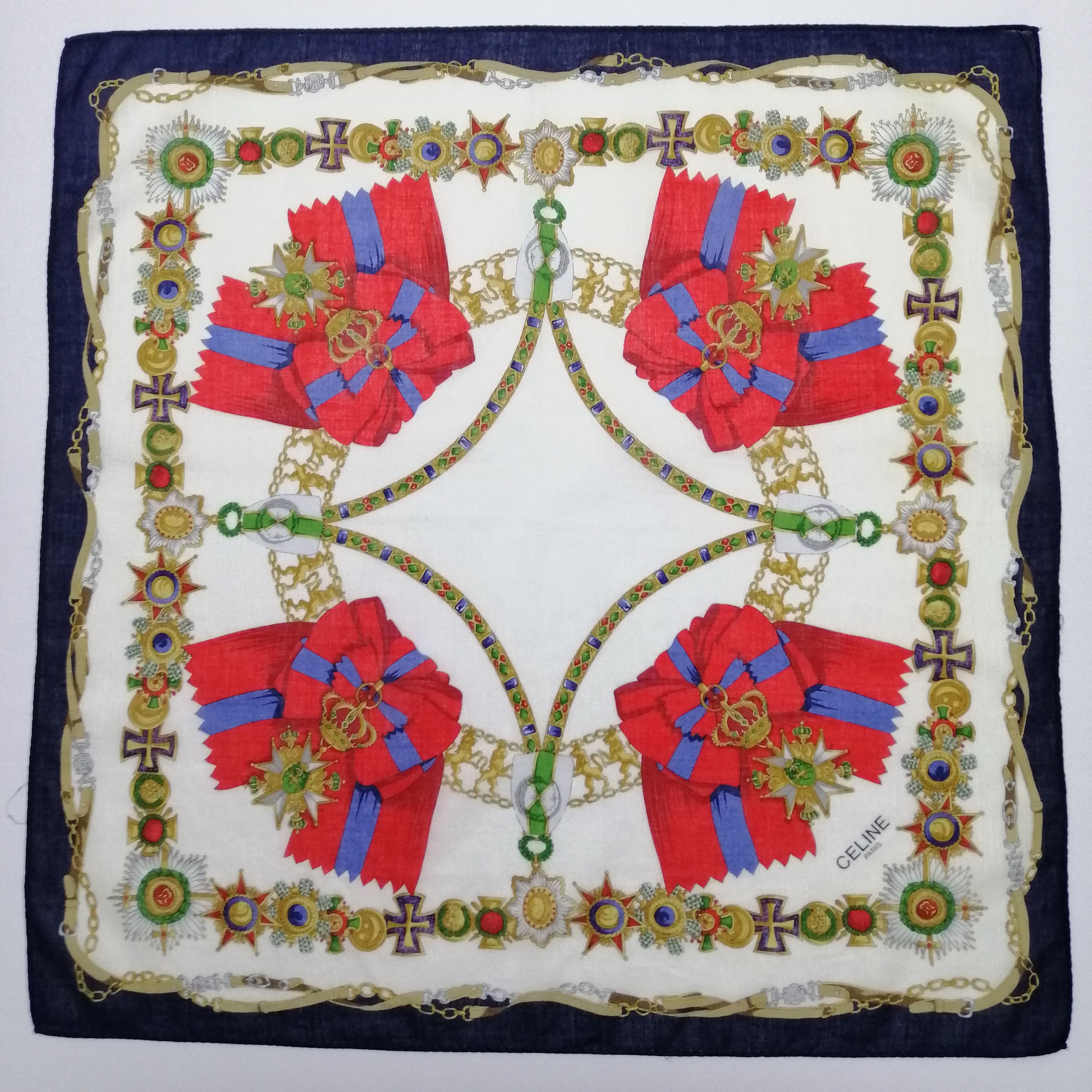 Celine × Vintage Celine Paris Handkerchief/Neckerchief/Bandana-KD1127 Size ONE SIZE - 2 Thumbnail