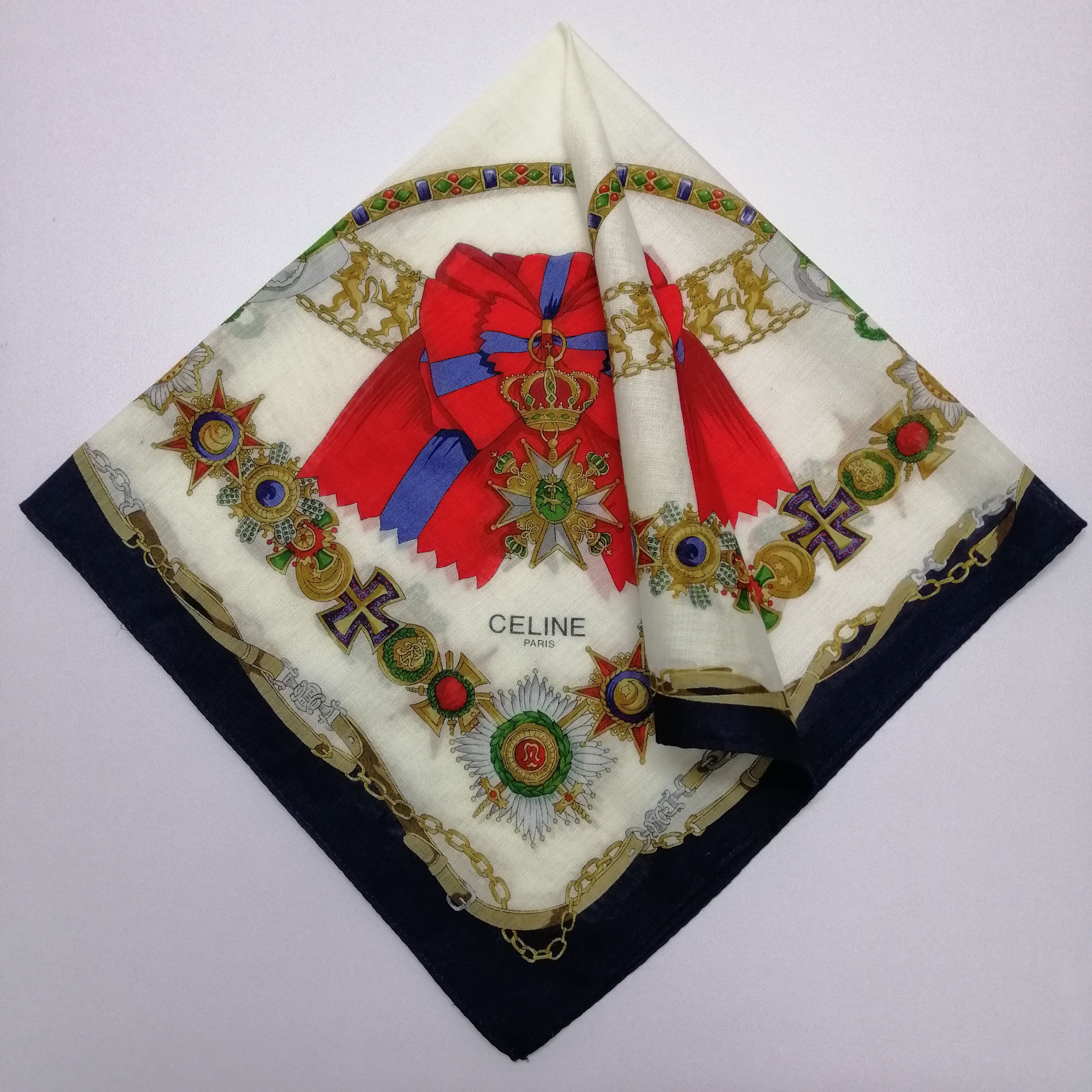 Celine × Vintage Celine Paris Handkerchief/Neckerchief/Bandana-KD1127 Size ONE SIZE - 1 Thumbnail