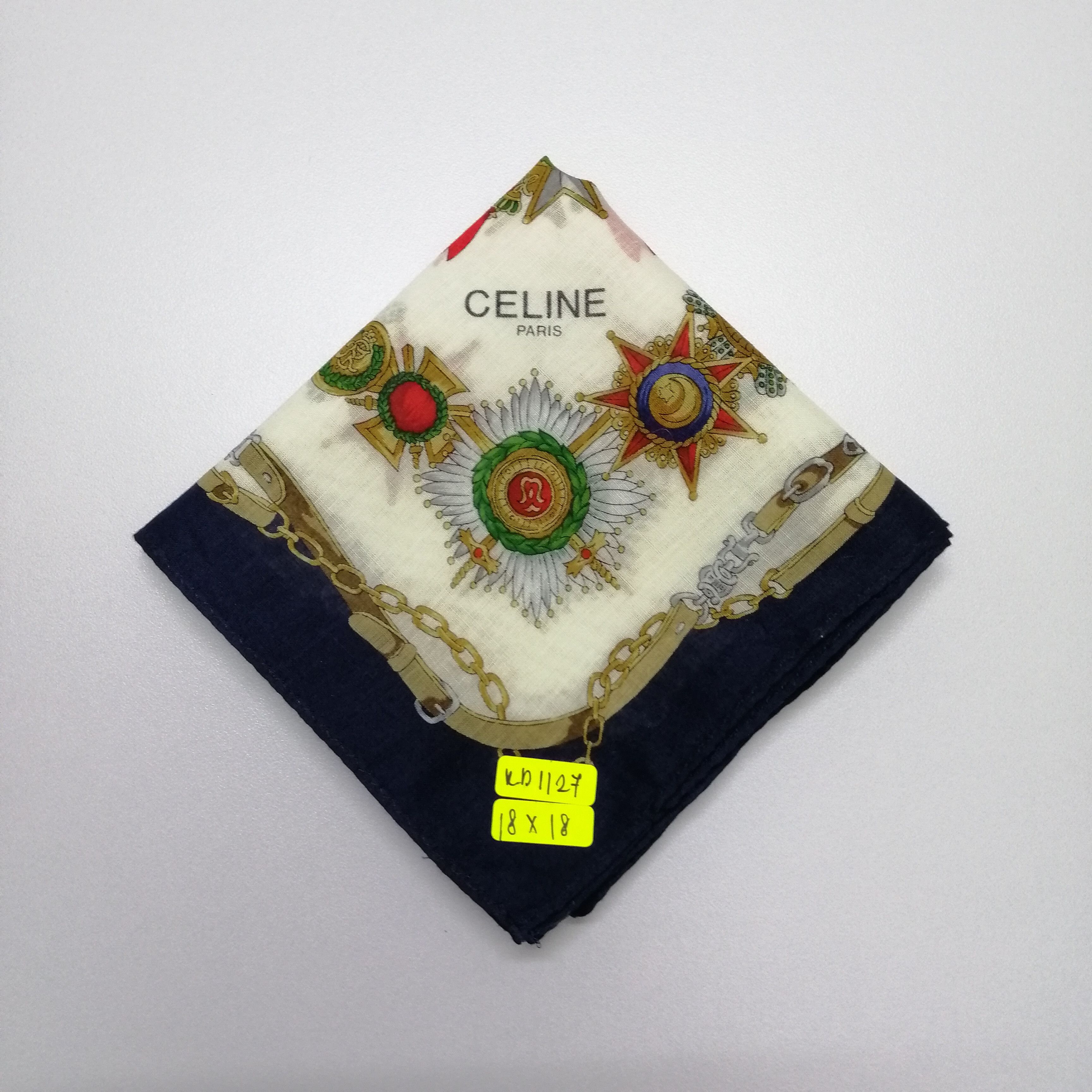 Celine × Vintage Celine Paris Handkerchief/Neckerchief/Bandana-KD1127 Size ONE SIZE - 6 Thumbnail