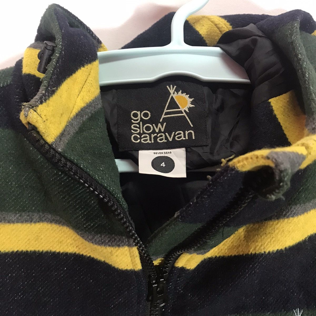 Japanese Brand × go slow caravan Multicolor mix indigo blue stripe color hoodies Size US L / EU 52-54 / 3 - 6 Thumbnail