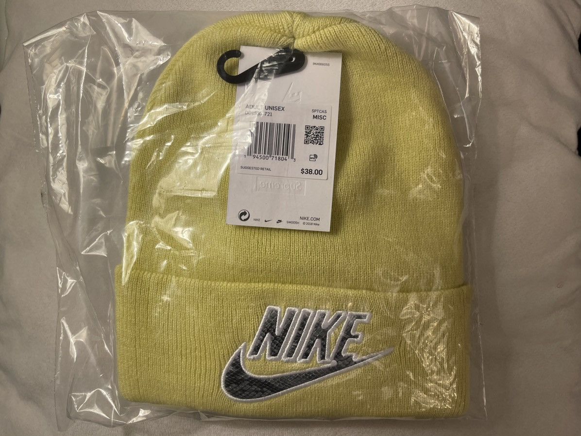 Nike × Supreme Supreme x Nike Pale Yellow Beanie (SS21) Size ONE SIZE - 1 Thumbnail
