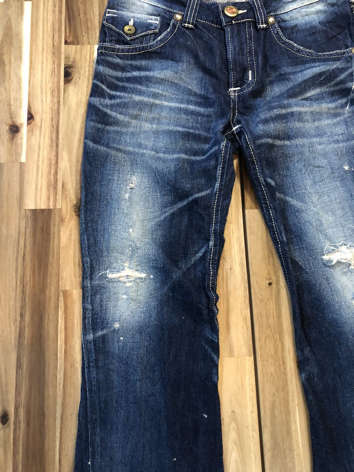 Edwin Edwin Blue Trip Flare Design Distressed Denim Jeans Size US 32 / EU 48 - 3 Thumbnail