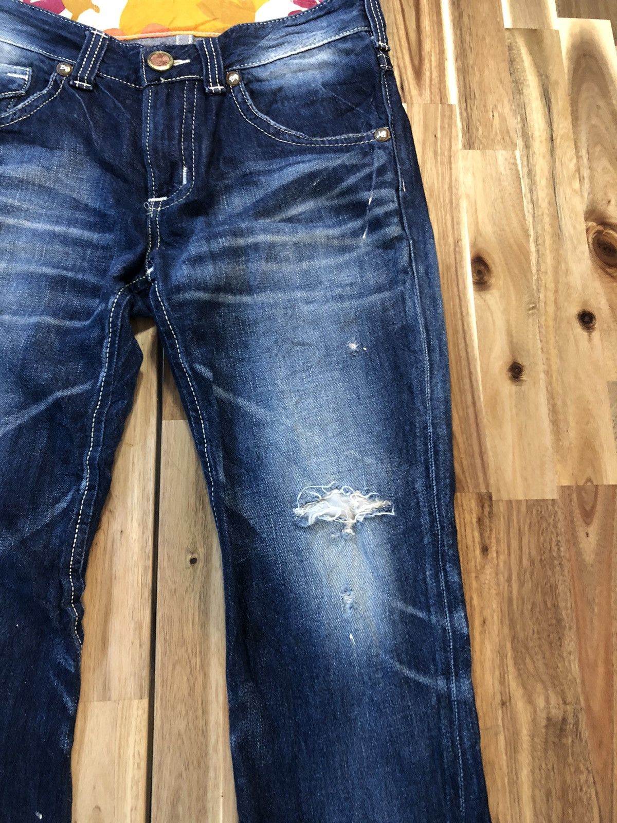 Edwin Edwin Blue Trip Flare Design Distressed Denim Jeans Size US 32 / EU 48 - 4 Thumbnail