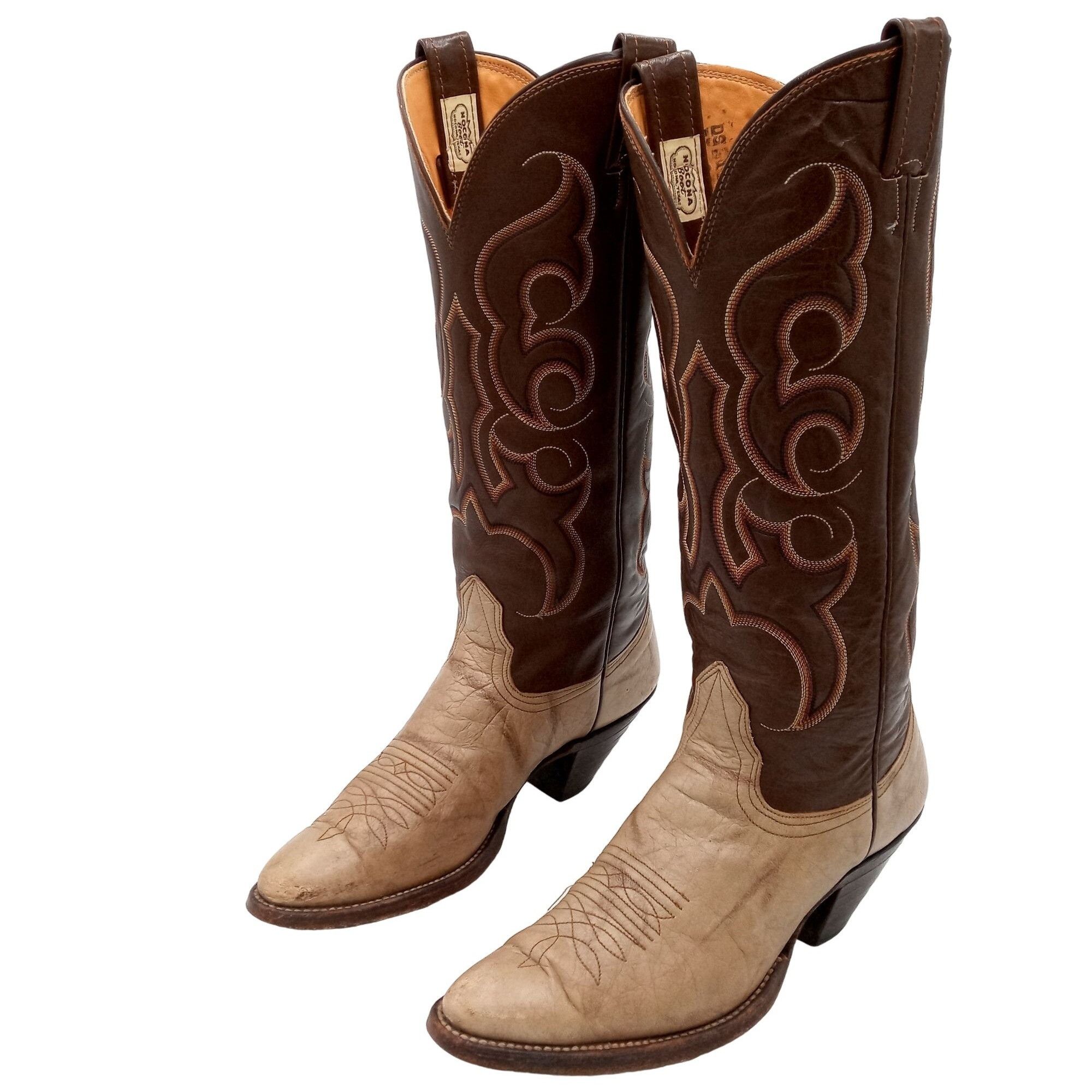 Vintage Nocona Brown Cowboy Boots Womens B Western Cowgirl