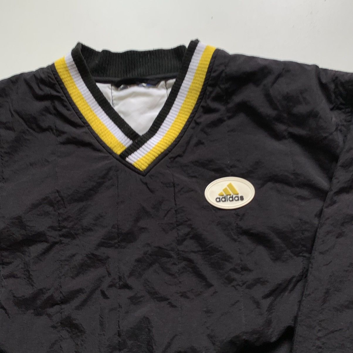 Adidas × Vintage Vintage 90s adidas logo pullover windbreaker jacket black Size US L / EU 52-54 / 3 - 2 Thumbnail