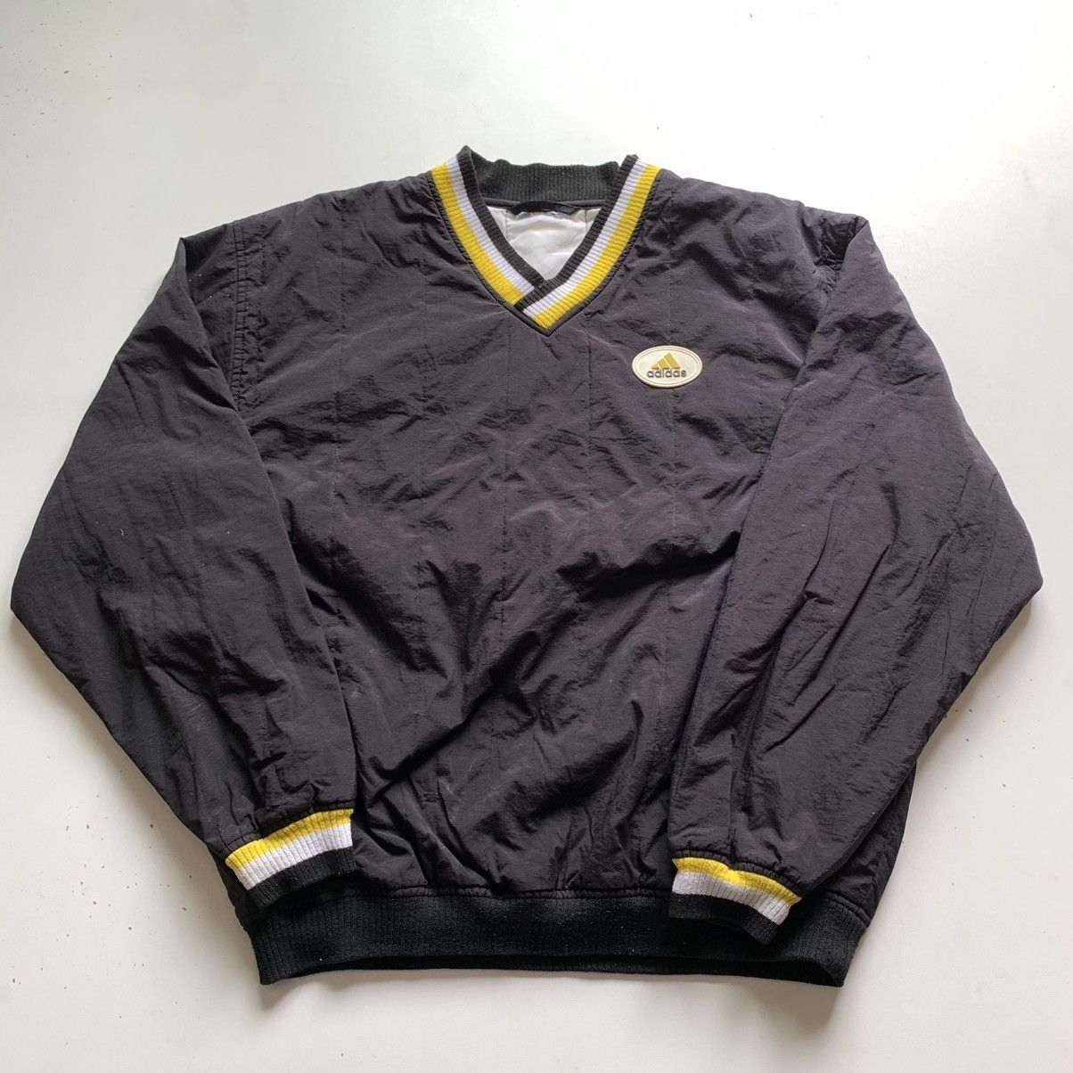 Adidas × Vintage Vintage 90s adidas logo pullover windbreaker jacket black Size US L / EU 52-54 / 3 - 1 Thumbnail
