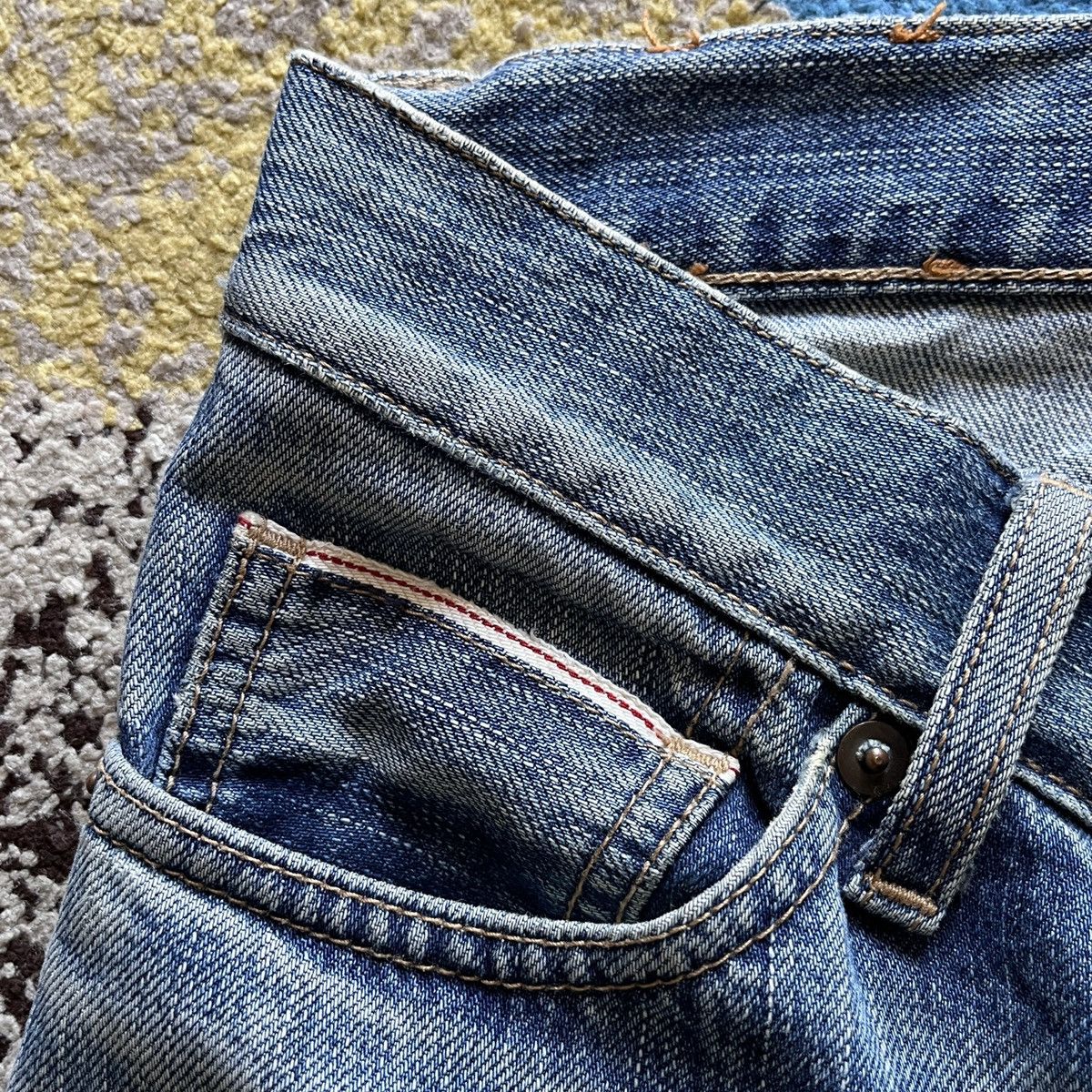 Japanese Brand × NANO universe × Vintage Distressed The 1st Floor Redline Denim Selvedge Size US 31 - 5 Thumbnail