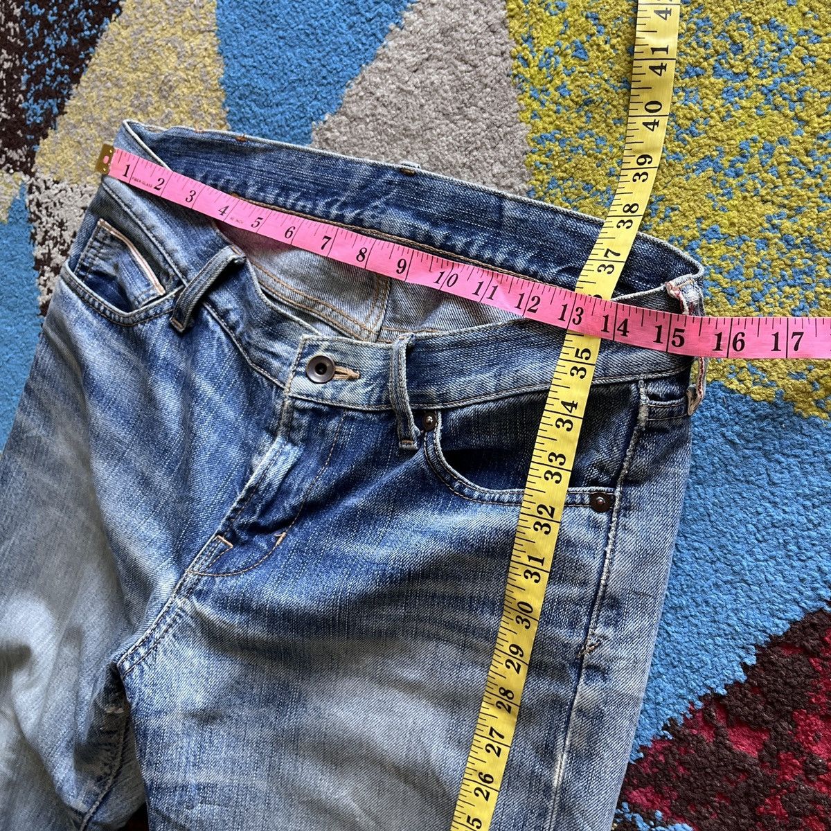 Japanese Brand × NANO universe × Vintage Distressed The 1st Floor Redline Denim Selvedge Size US 31 - 2 Thumbnail