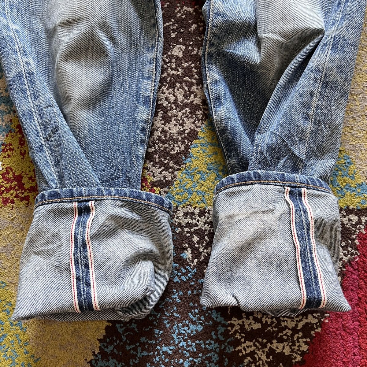Japanese Brand × NANO universe × Vintage Distressed The 1st Floor Redline Denim Selvedge Size US 31 - 15 Thumbnail