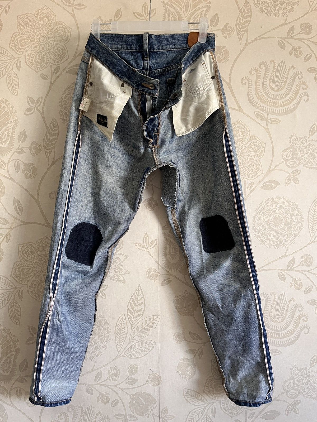 Japanese Brand × NANO universe × Vintage Distressed The 1st Floor Redline Denim Selvedge Size US 31 - 19 Thumbnail