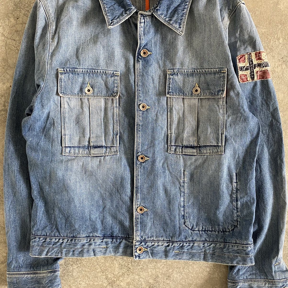 Napapijri Napapijri Made In Italy Washed Blue Denim Jacket Size US L / EU 52-54 / 3 - 3 Thumbnail