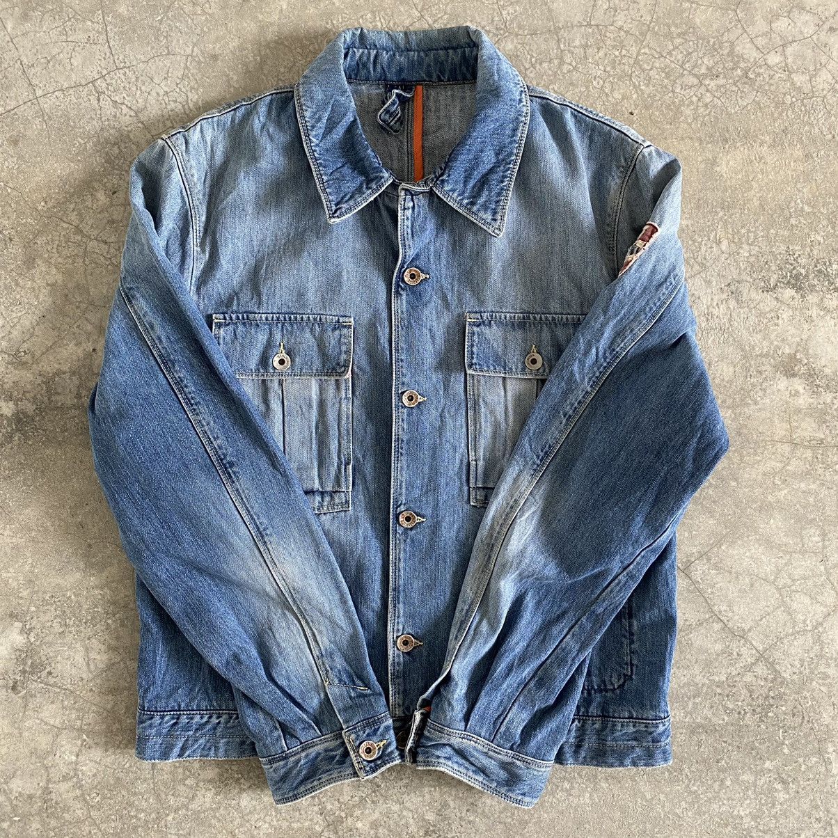 Napapijri Napapijri Made In Italy Washed Blue Denim Jacket Size US L / EU 52-54 / 3 - 7 Thumbnail
