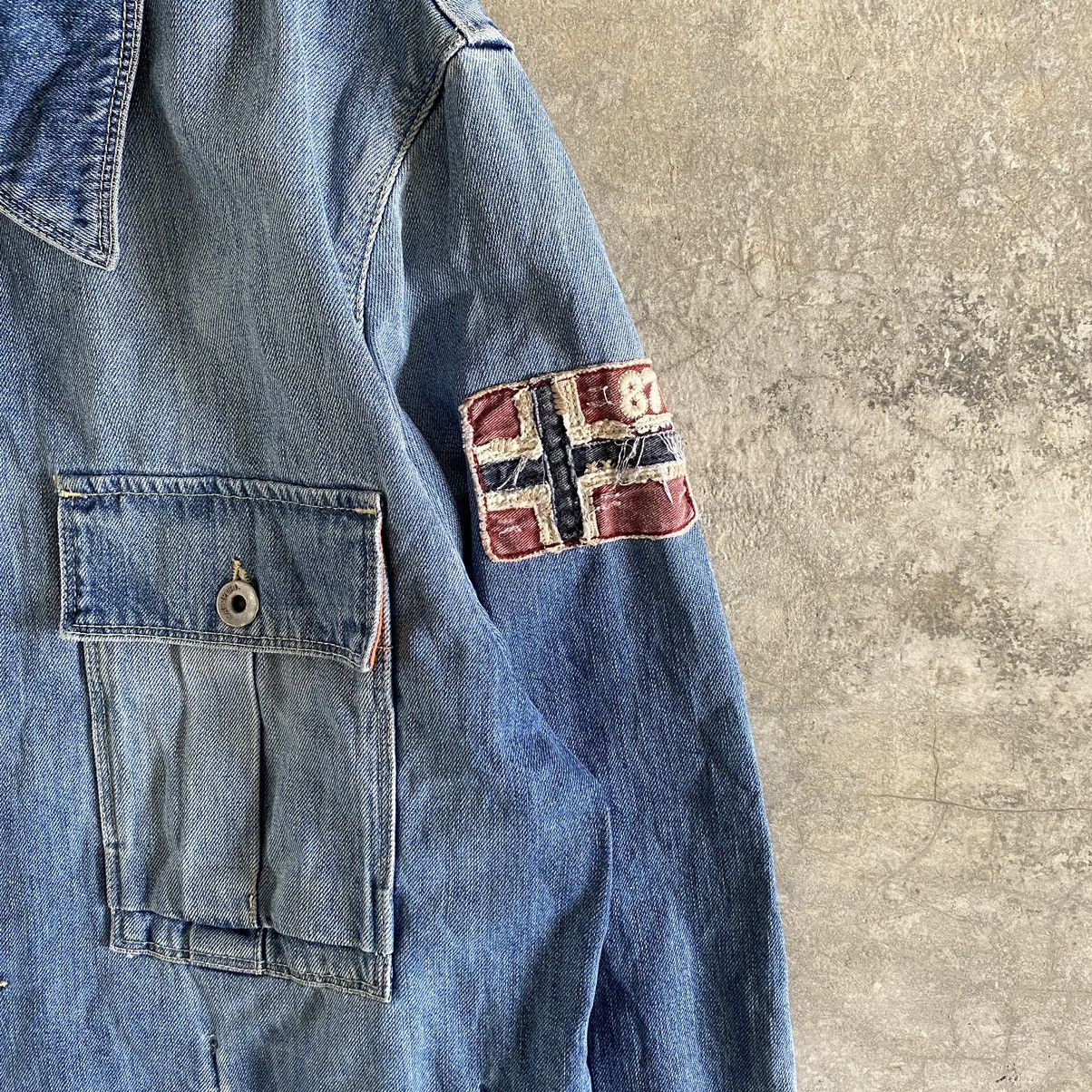 Napapijri Napapijri Made In Italy Washed Blue Denim Jacket Size US L / EU 52-54 / 3 - 5 Thumbnail
