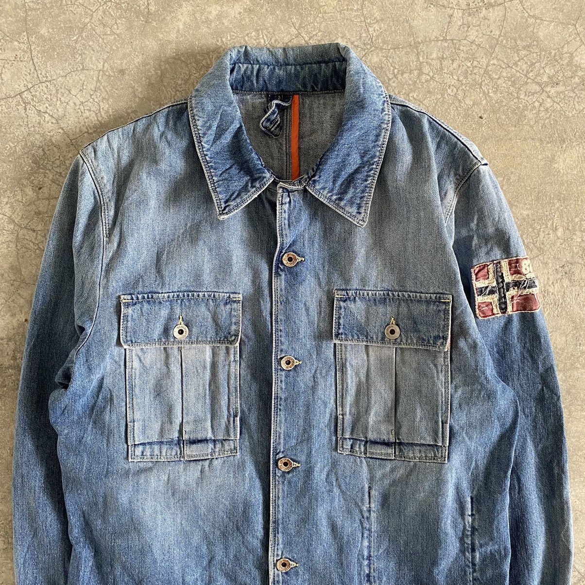 Napapijri Napapijri Made In Italy Washed Blue Denim Jacket Size US L / EU 52-54 / 3 - 2 Thumbnail