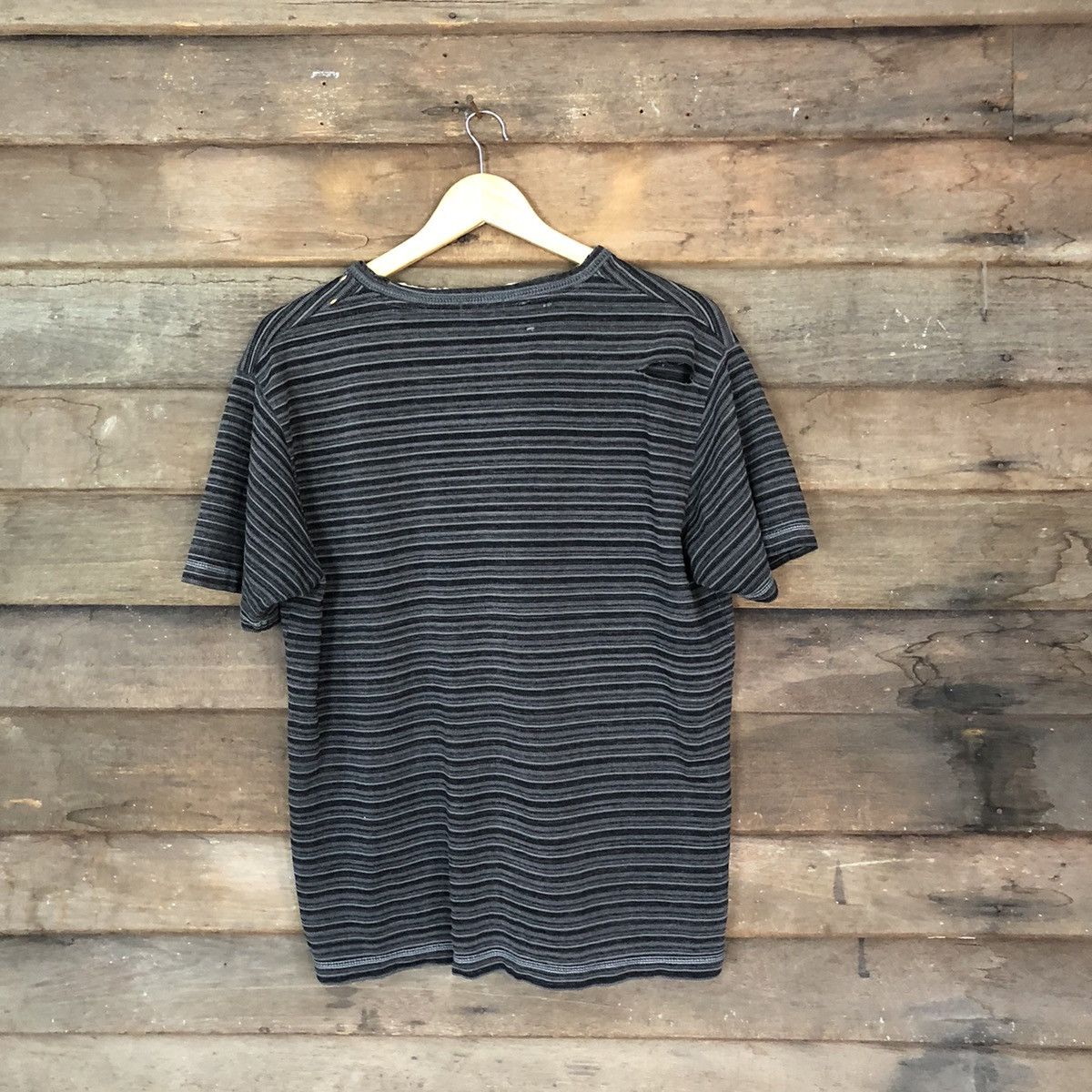Japanese Brand Kengrove Homme vintage ripped Stripe Tshirt #7111 Size US M / EU 48-50 / 2 - 9 Thumbnail